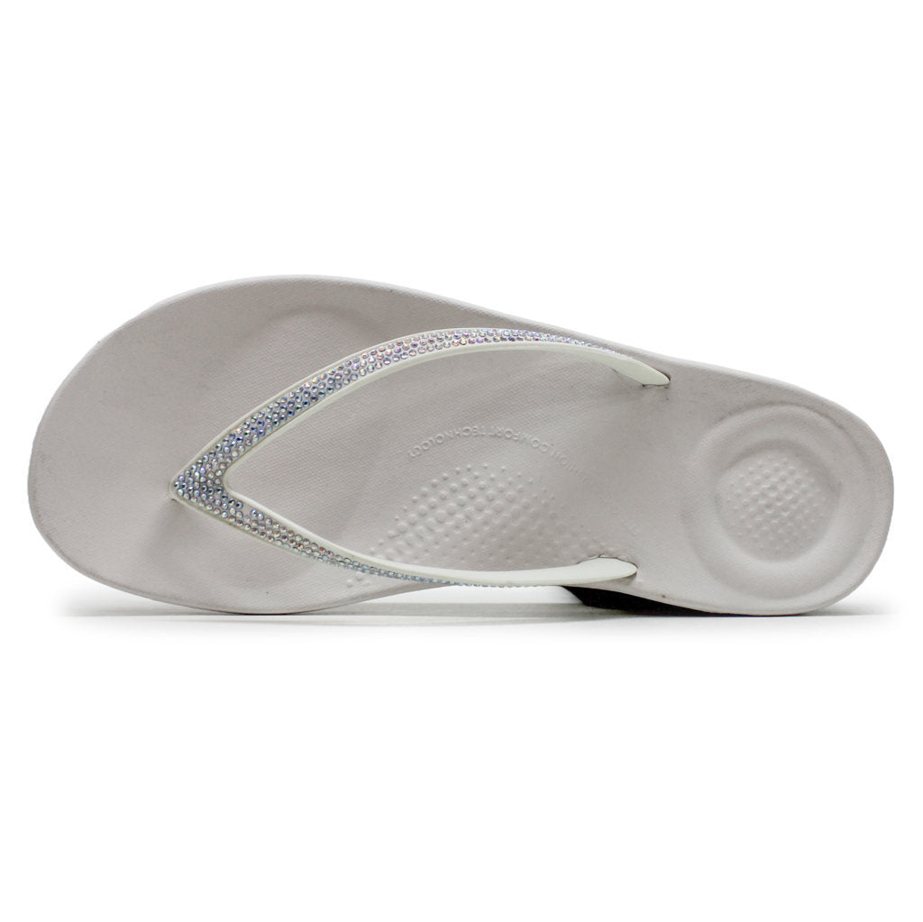 FitFlop Iqushion Sparkle Synthetic Womens Sandals#color_urban white