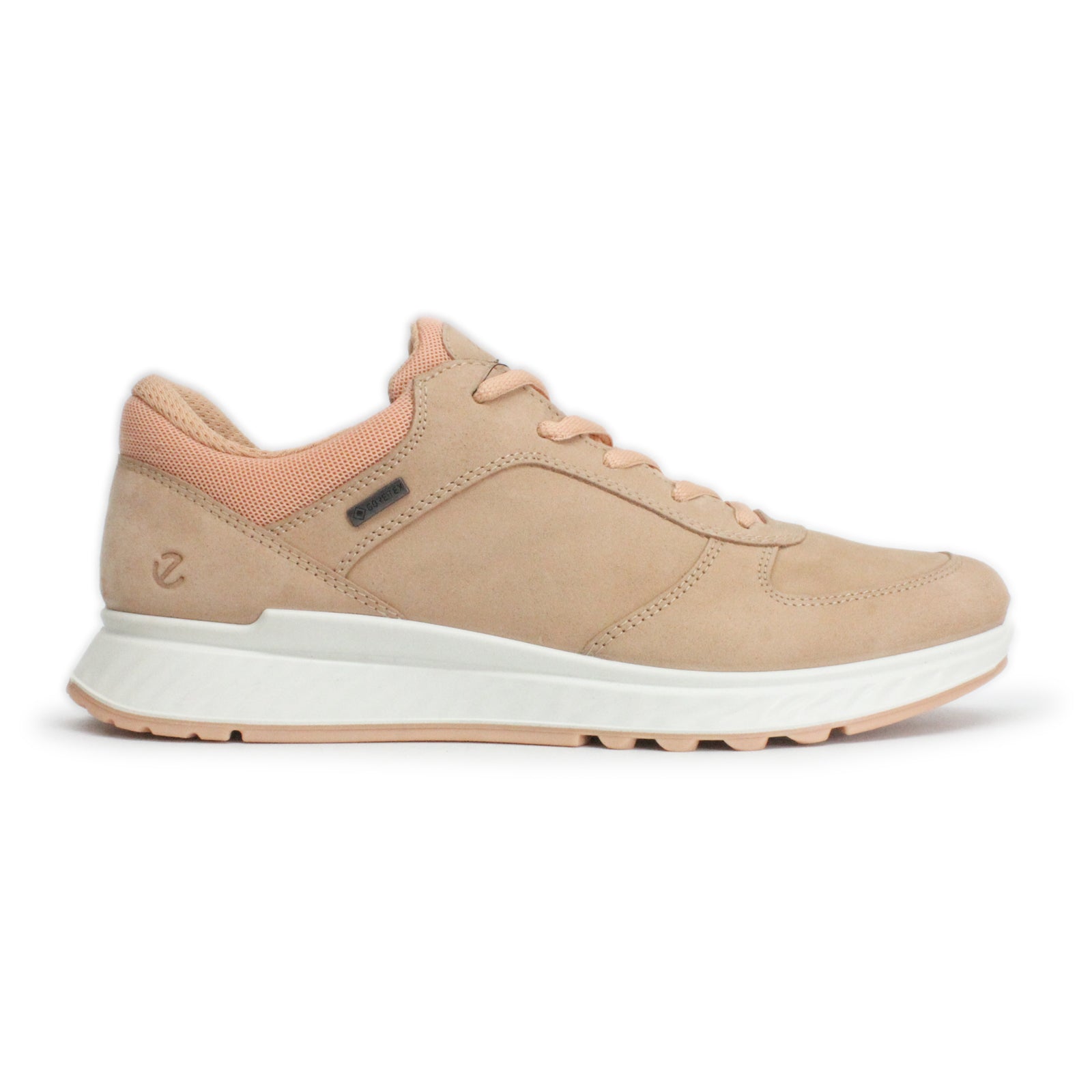 Ecco Exostride Nubuck Leather Womens Trainers#color_biscuit