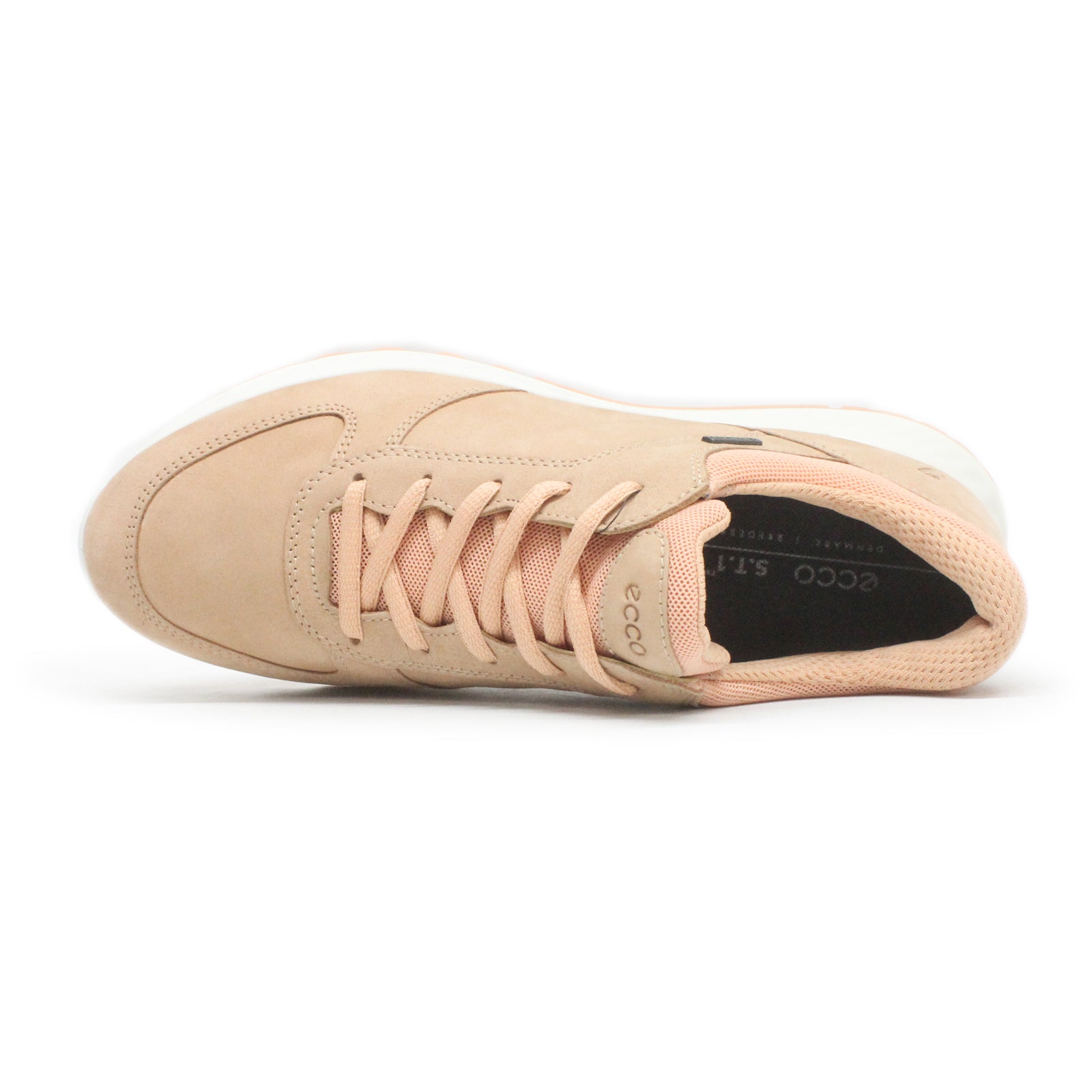 Ecco Exostride Nubuck Leather Womens Trainers#color_biscuit