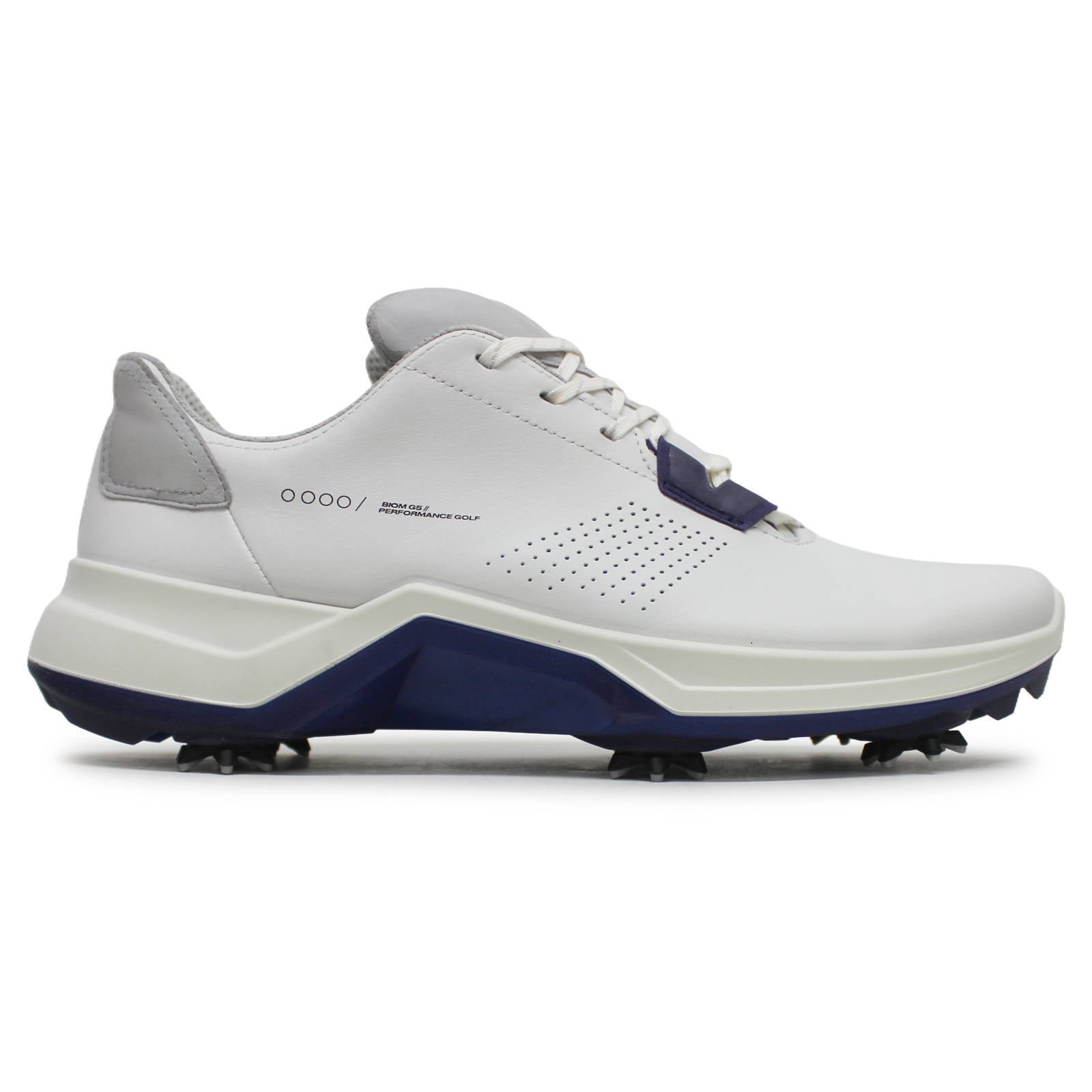 Ecco Golf Biom G5 Leather Mens Trainers#color_White Blue Depths