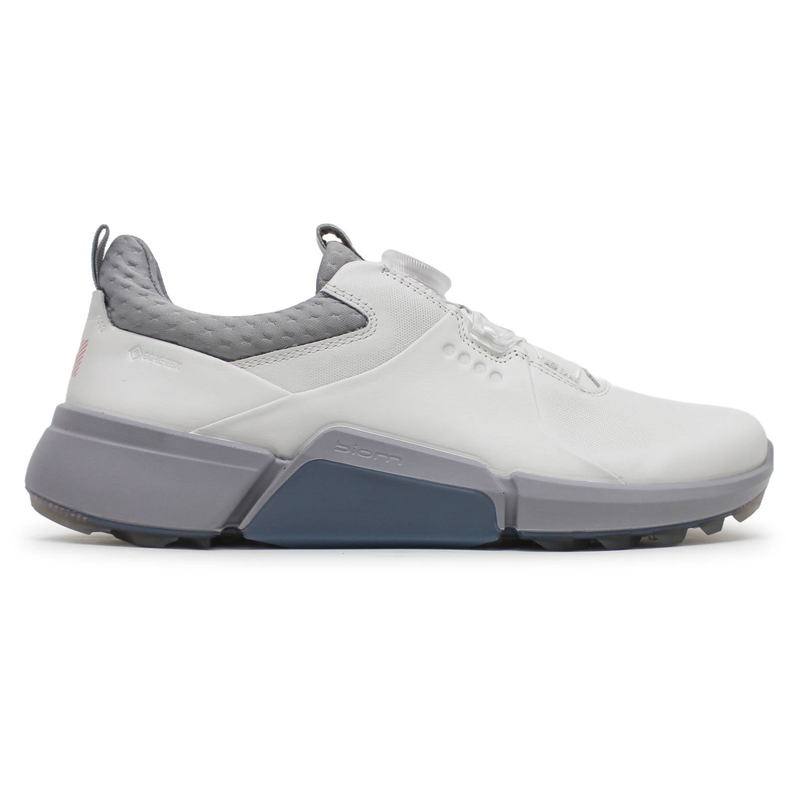 Ecco Golf Biom H4 Leather Womens Sneakers#color_white silver grey