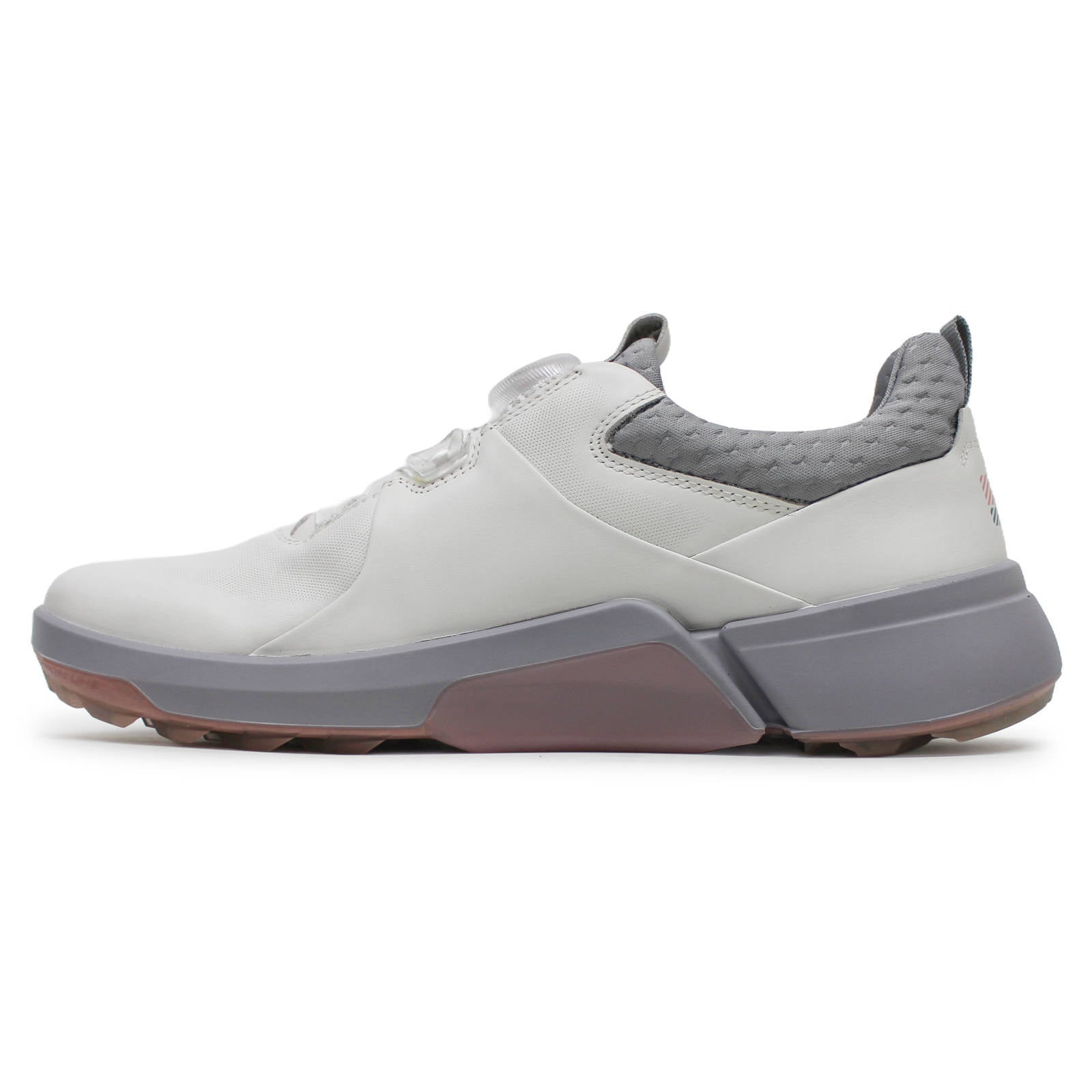 Ecco Golf Biom H4 Leather Womens Sneakers#color_white silver grey