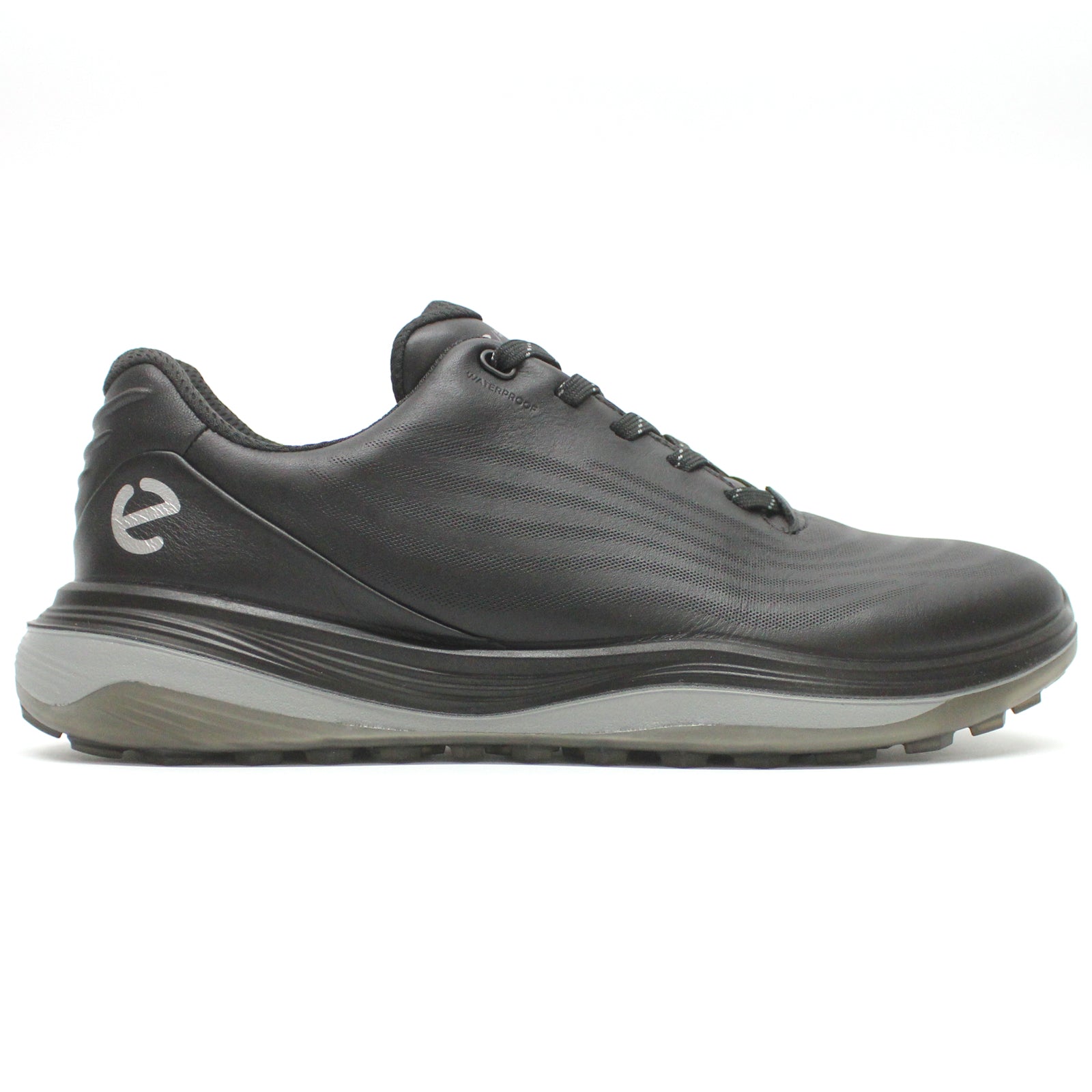 Ecco Golf LT1 Leather Womens Trainers#color_black