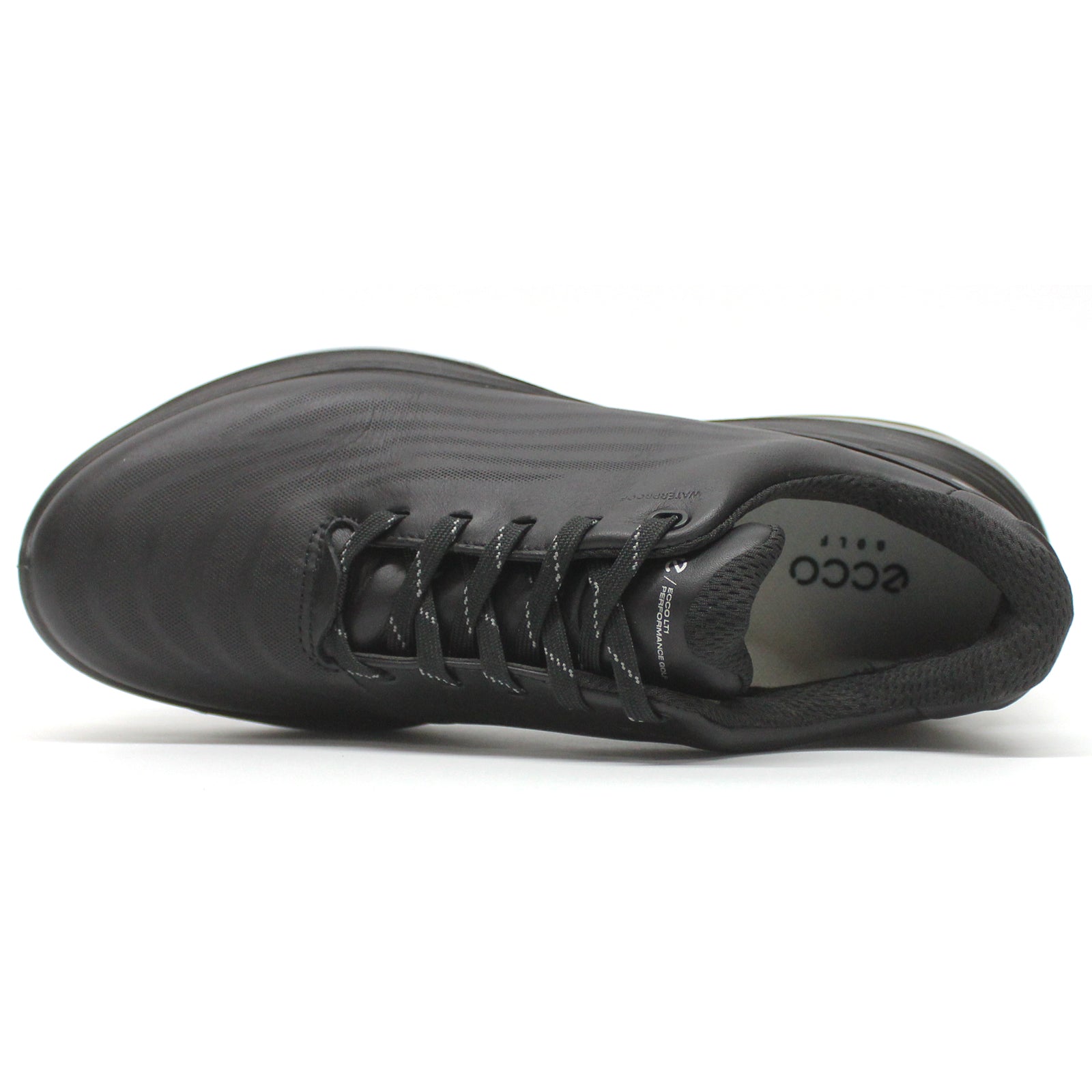 Ecco Golf LT1 Leather Womens Trainers#color_black