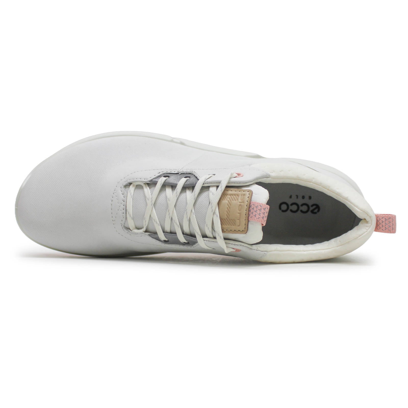 Ecco Golf Biom H4 108203 Leather Womens Sneakers#color_white silver pink