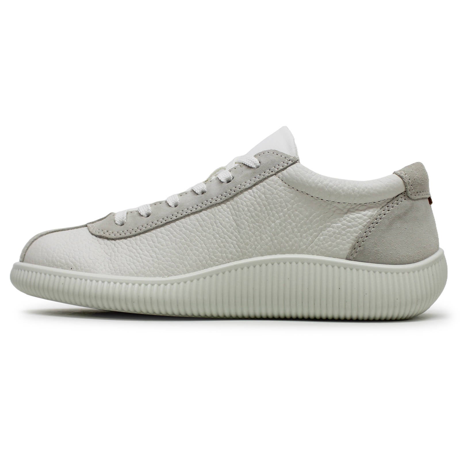 Ecco Soft Zero Leather Womens Shoes#color_white shadow white