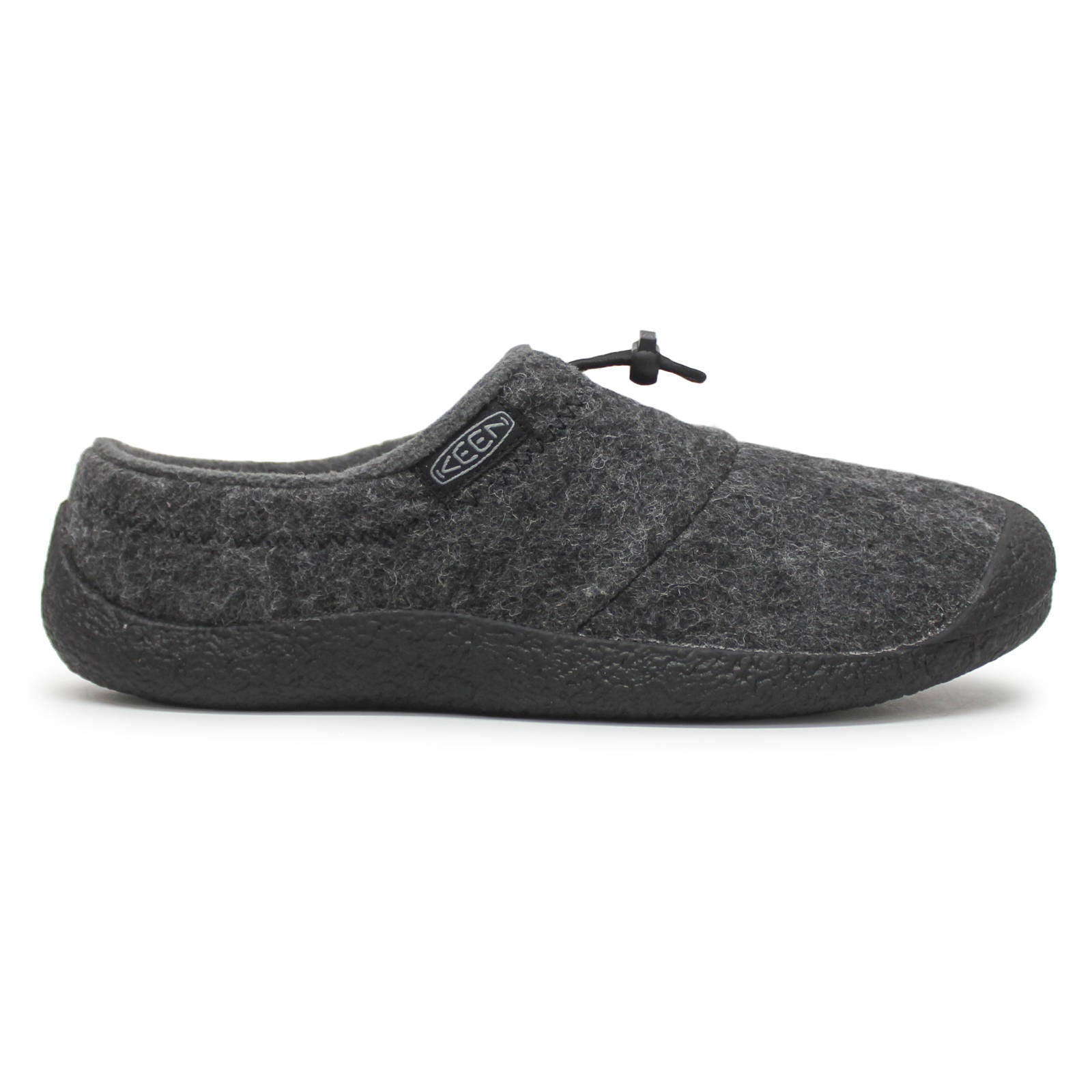 Keen Howser III Slide Wool Mens Shoes#color_charcoal grey felt black