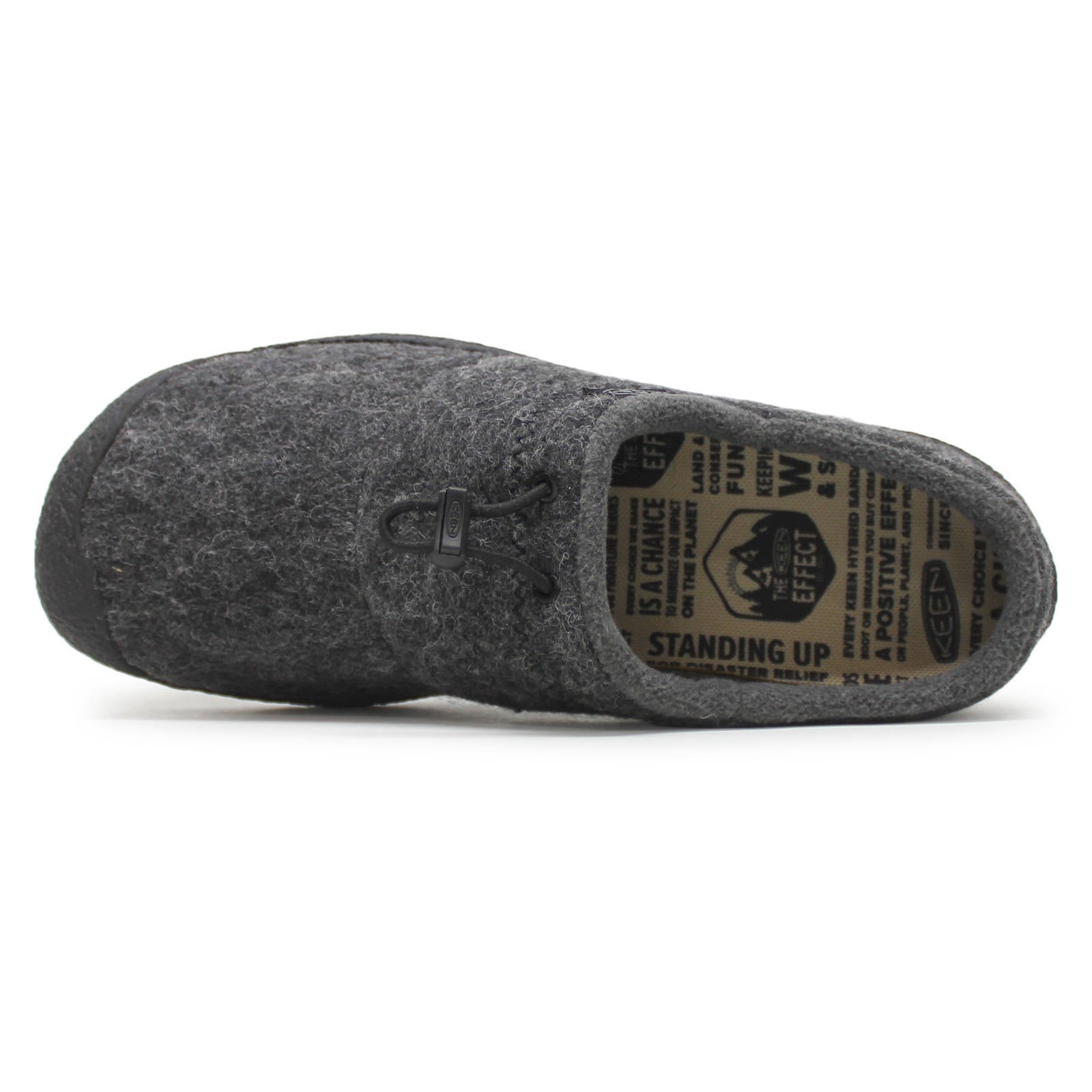 Keen Howser III Slide Wool Mens Shoes#color_charcoal grey felt black