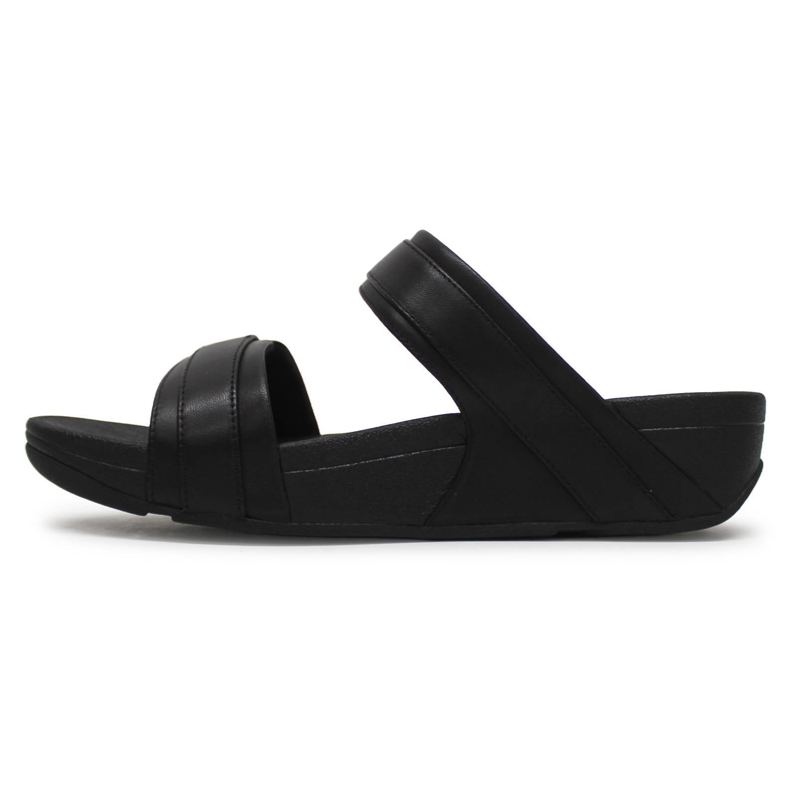 FitFlop Lulu Adjustable Slides Leather Womens Sandals#color_all black