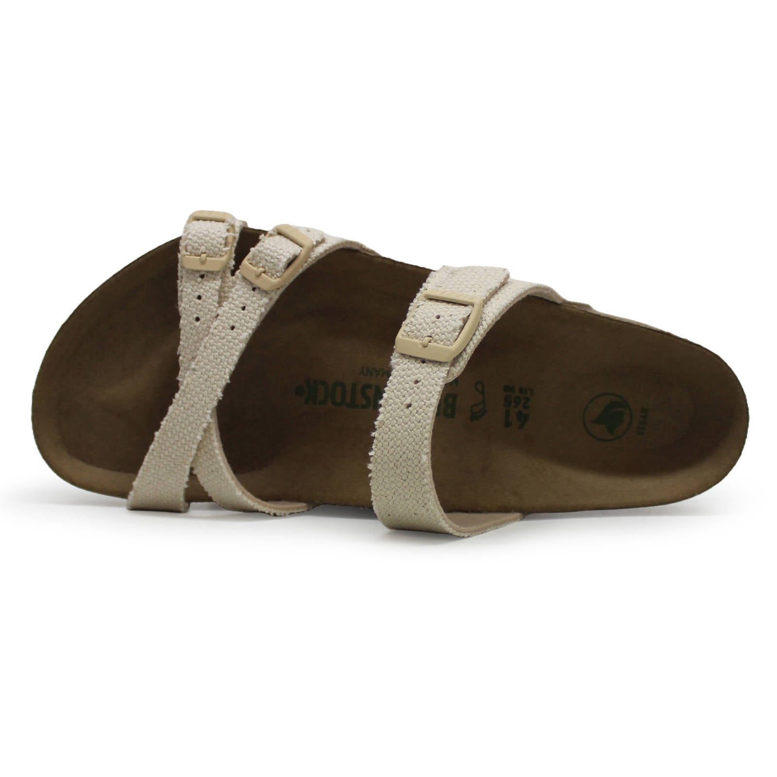 Birkenstock Franca Rivet Logo Textile Unisex Sandals#color_vegan canvas eggshell