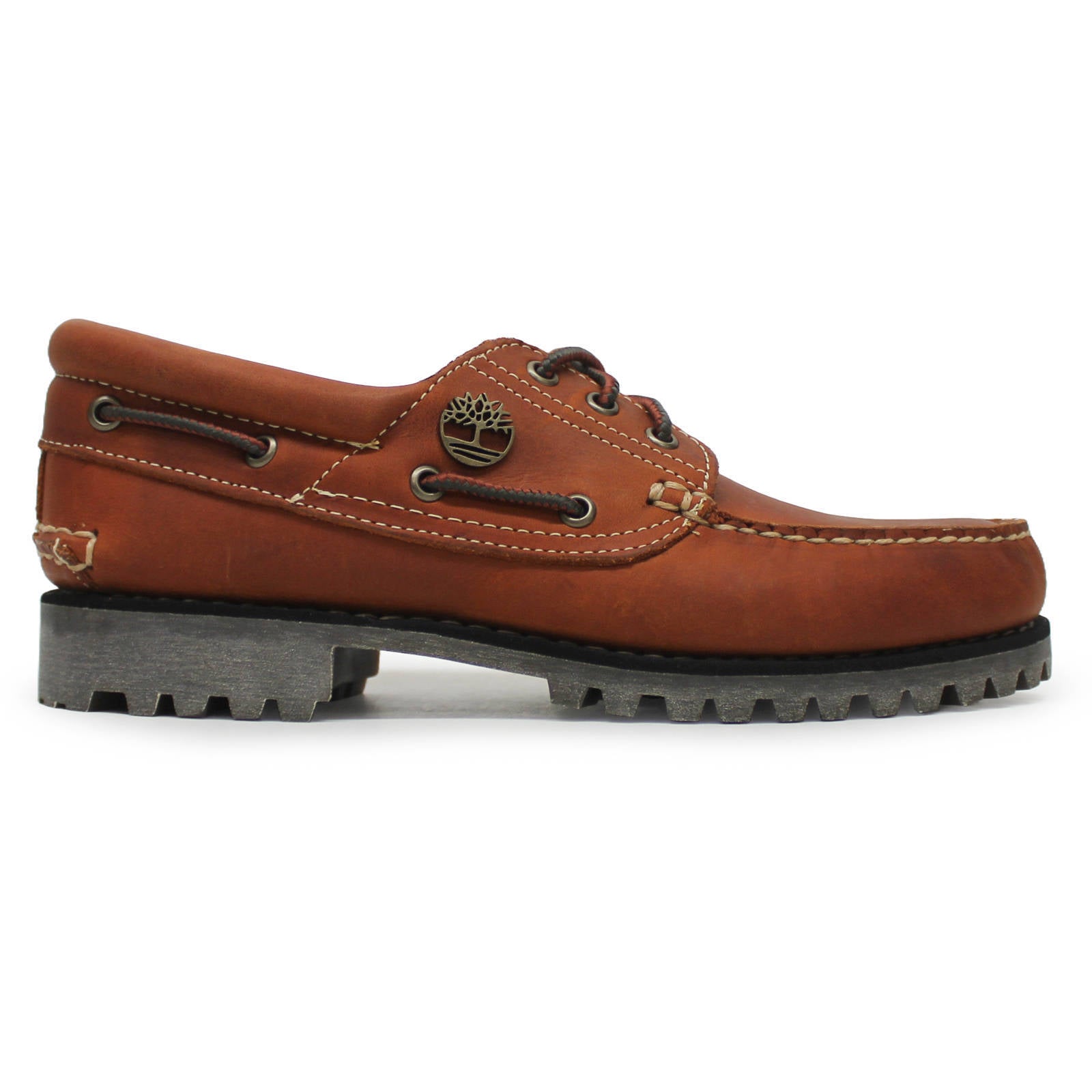 Timberland Authentic Boat Full Grain Leather Mens Shoes#color_medium orange