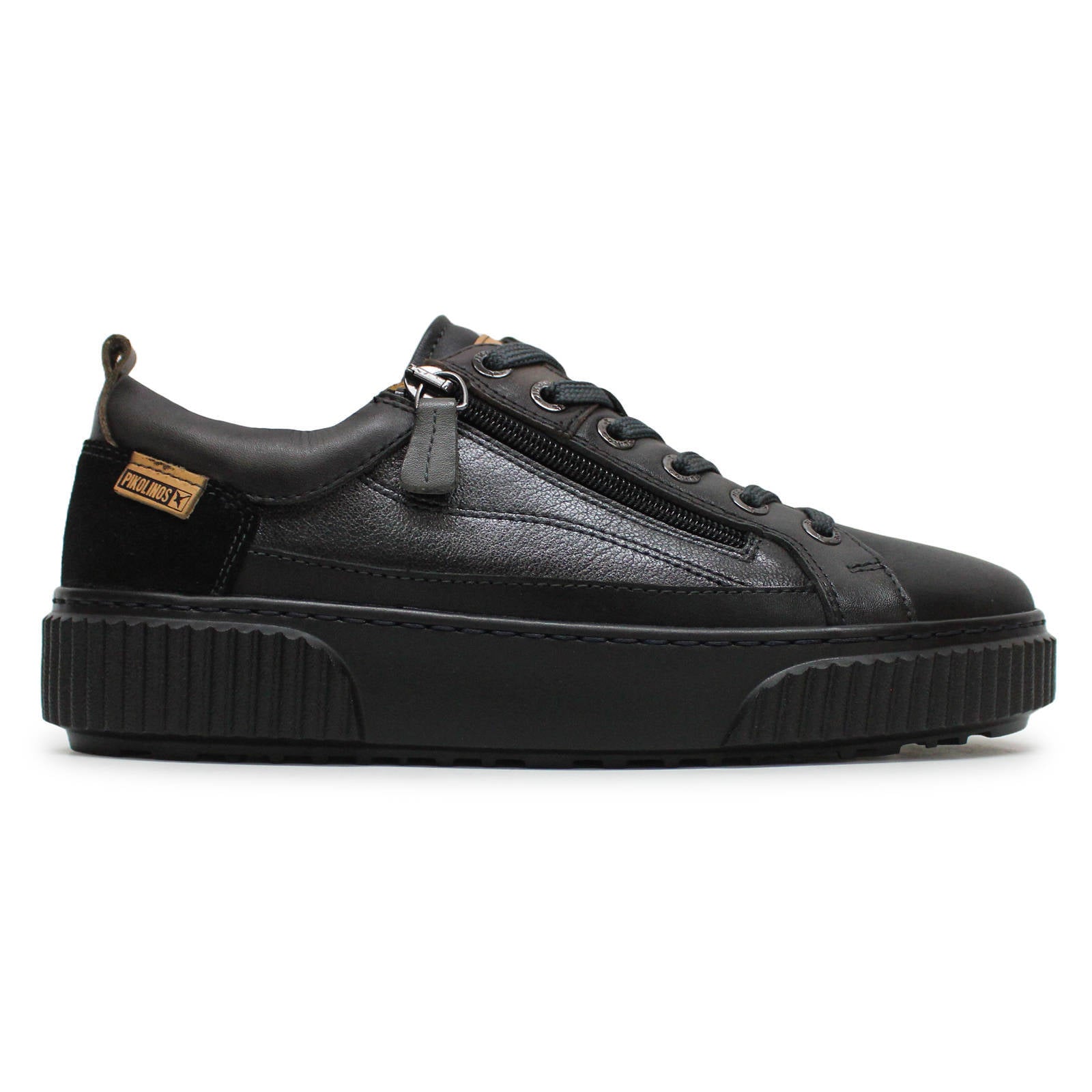 Pikolinos Riells Leather Womens Trainers#color_black