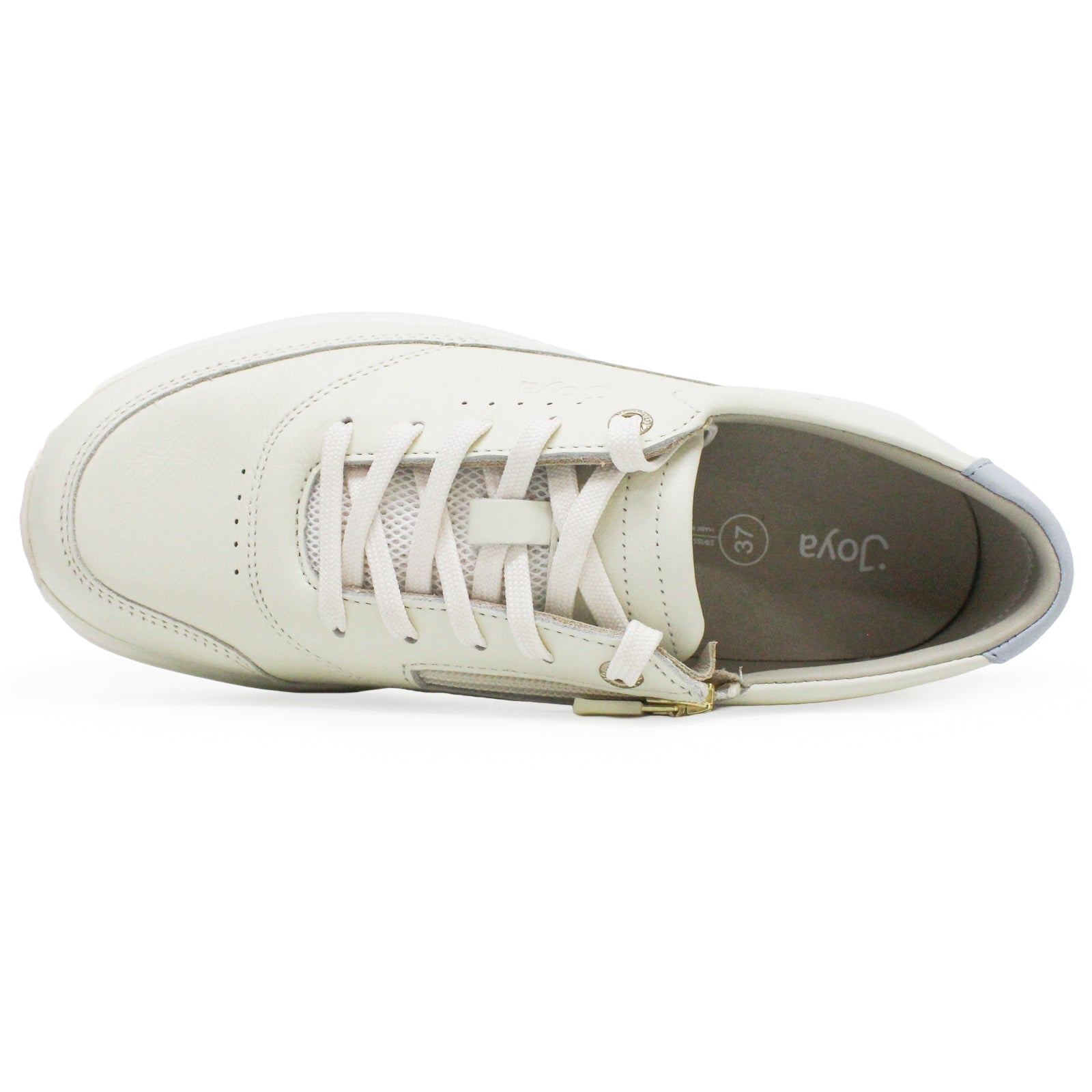 Joya Venice Zip Full Grain Leather Womens Shoes#color_white