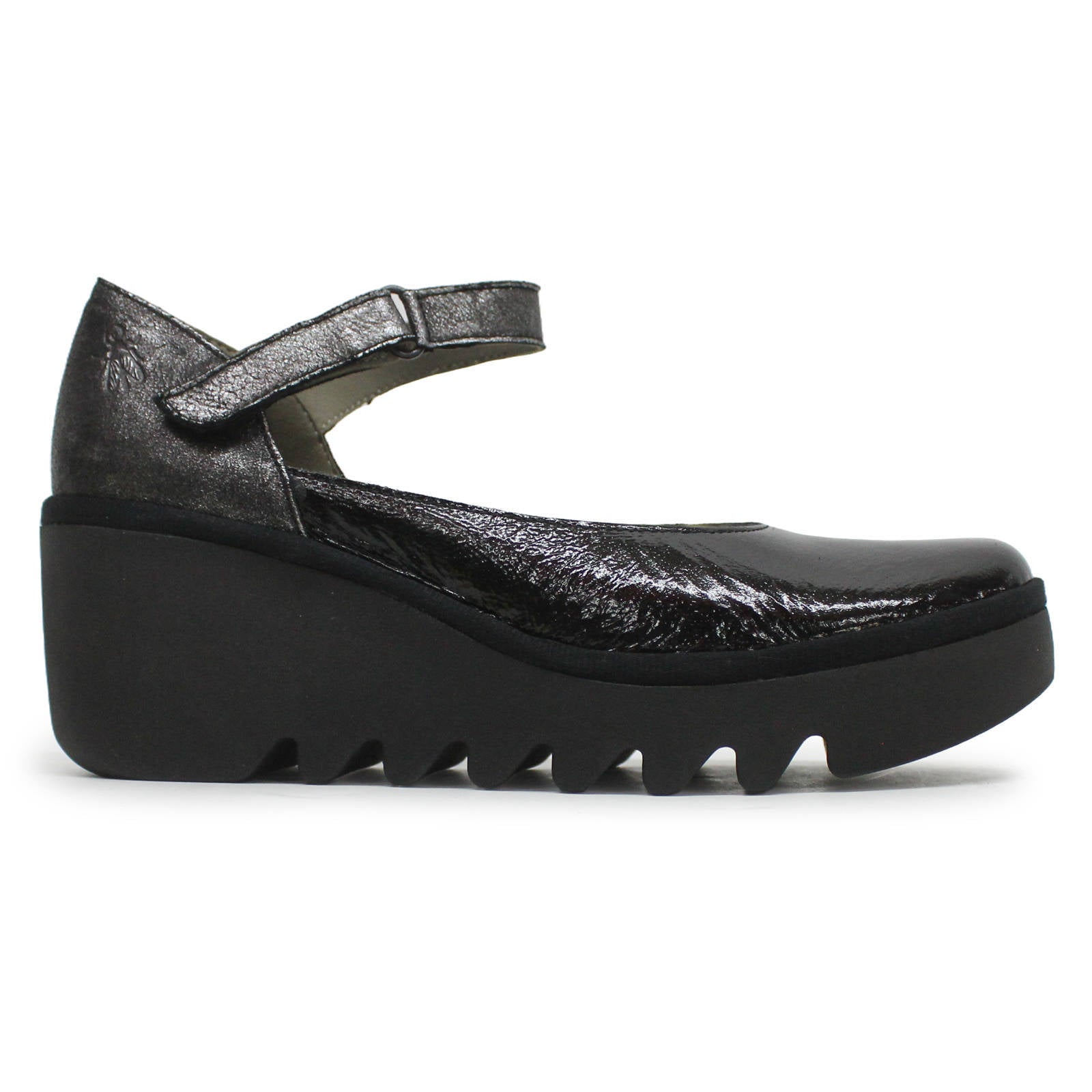 Fly London BAWO543FLY Nappa Leather Womens Shoes#color_black silver