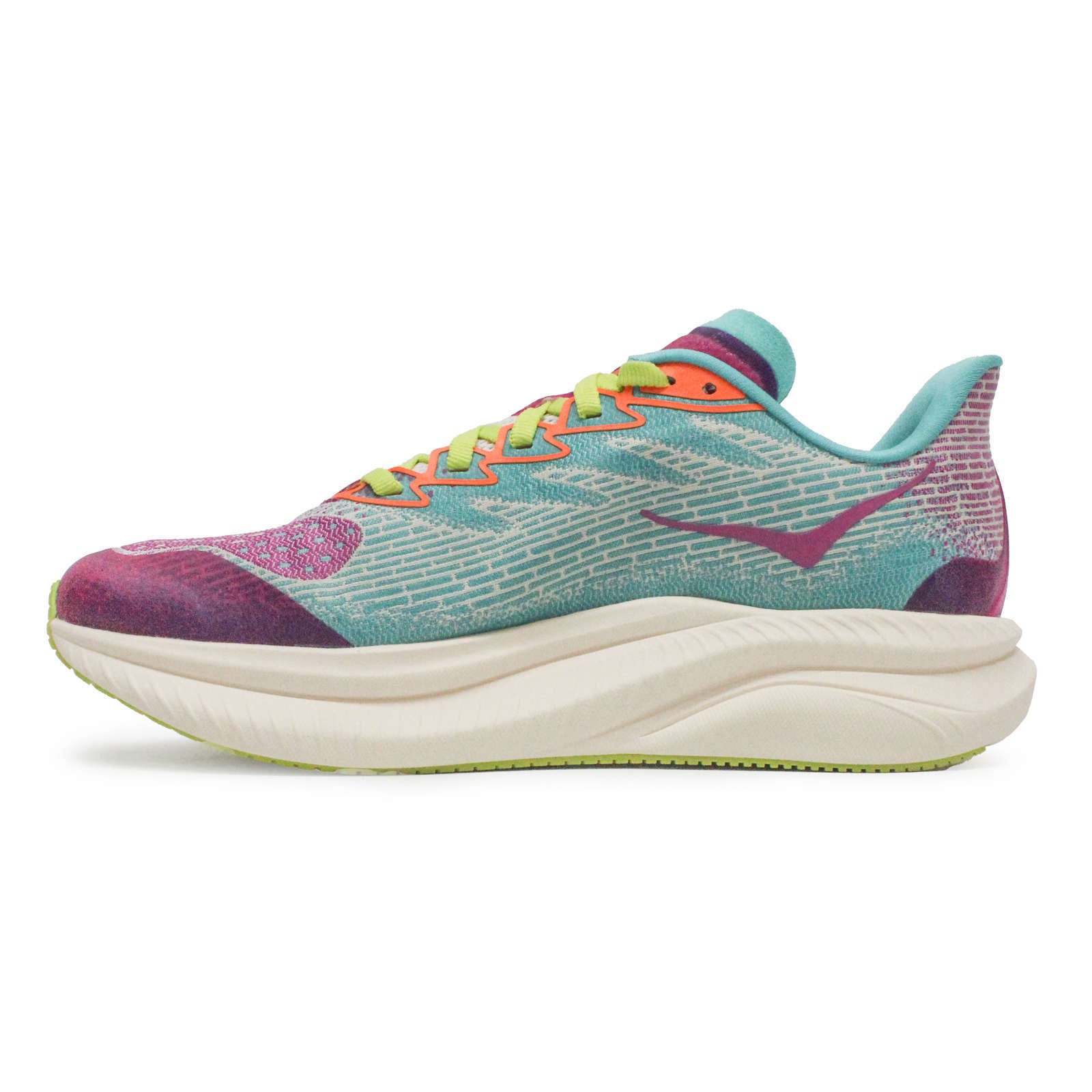 Hoka Mach 6 Textile Synthetic Youth Trainers#color_fuchsia electric aqua