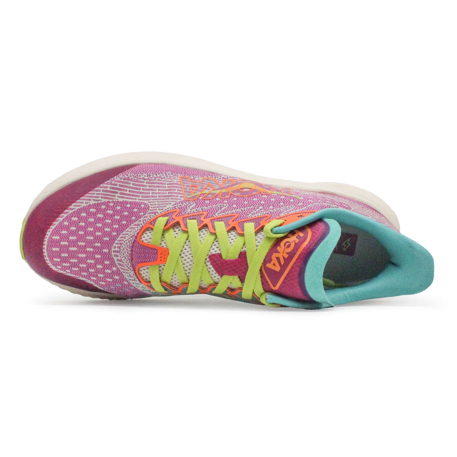 Hoka Mach 6 Textile Synthetic Youth Trainers#color_fuchsia electric aqua