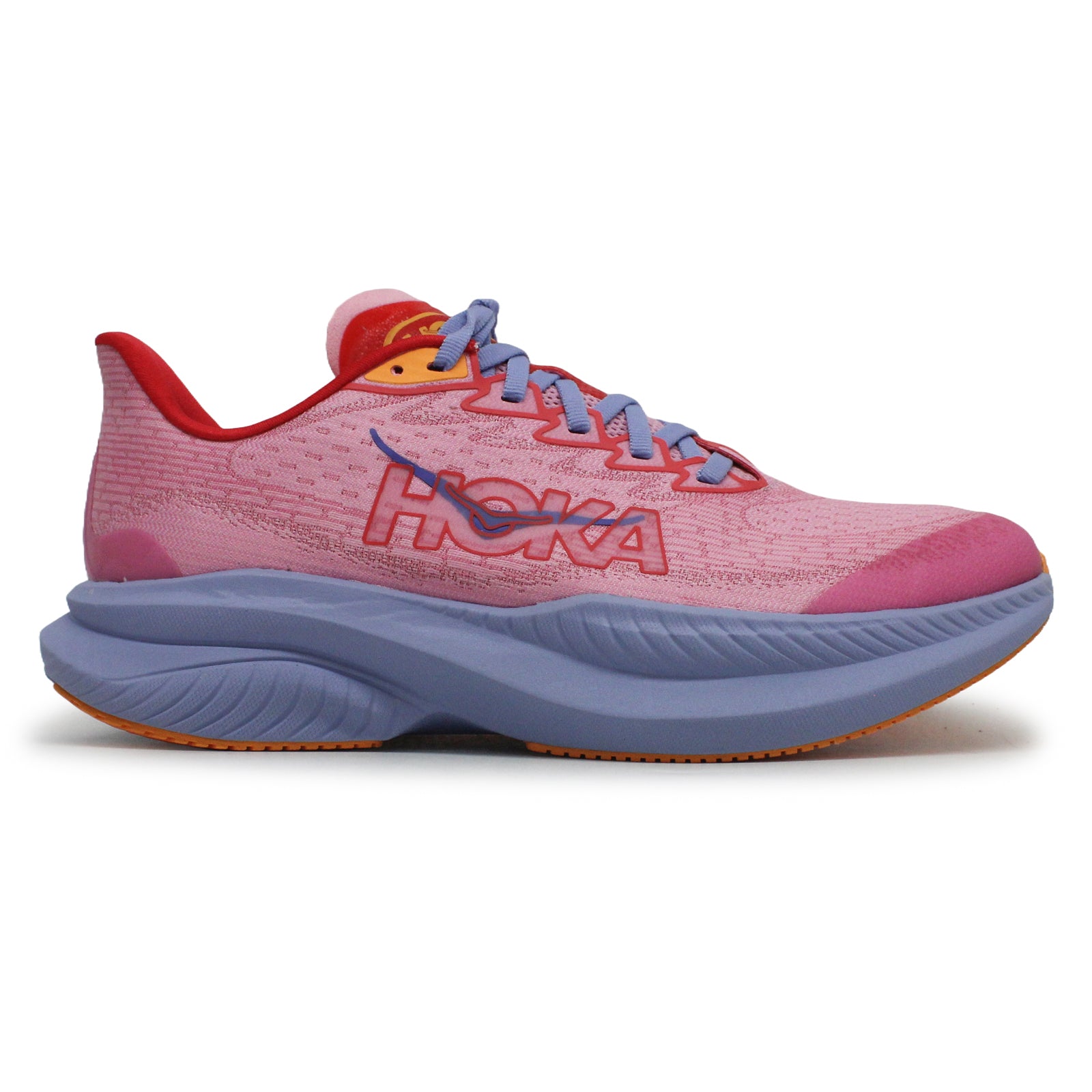 Hoka Mach 6 Textile Synthetic Kids Trainers#color_peony cerise