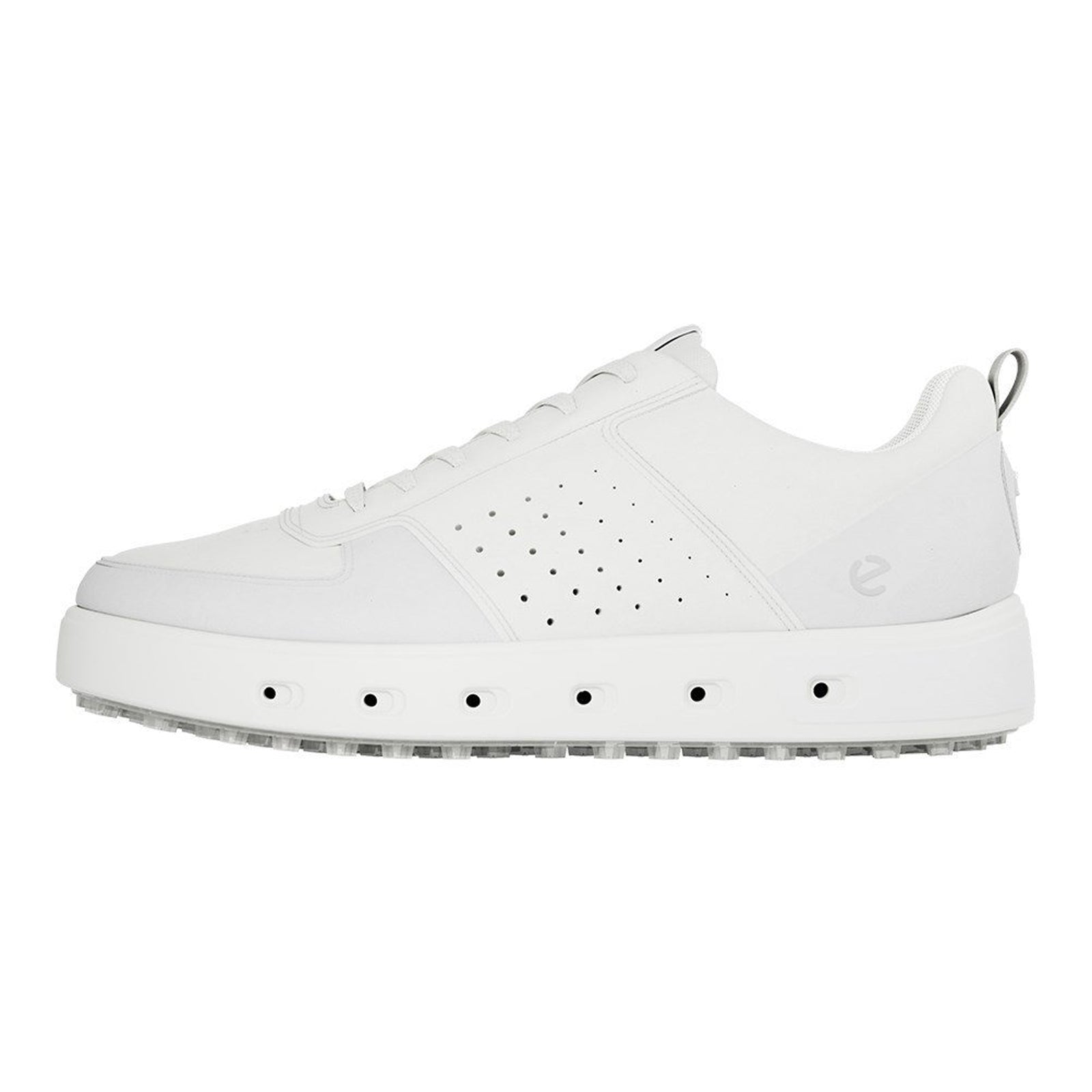 Ecco Golf Street 720 Full Grain Leather Mens Trainers#color_white