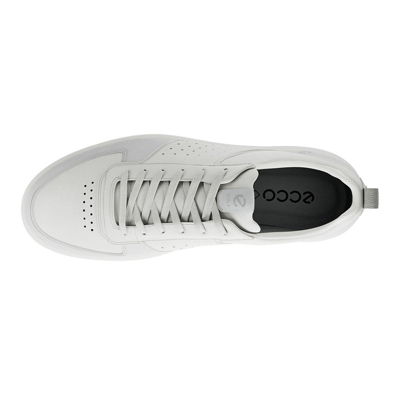 Ecco Golf Street 720 Full Grain Leather Mens Trainers#color_white