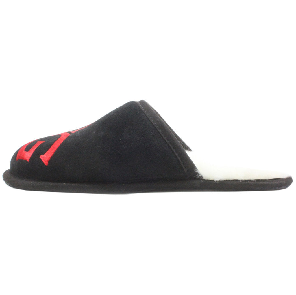 Scuff Logo Black & Red Suede Men's Slippers - UK 6 - US 7 Men - EU 40