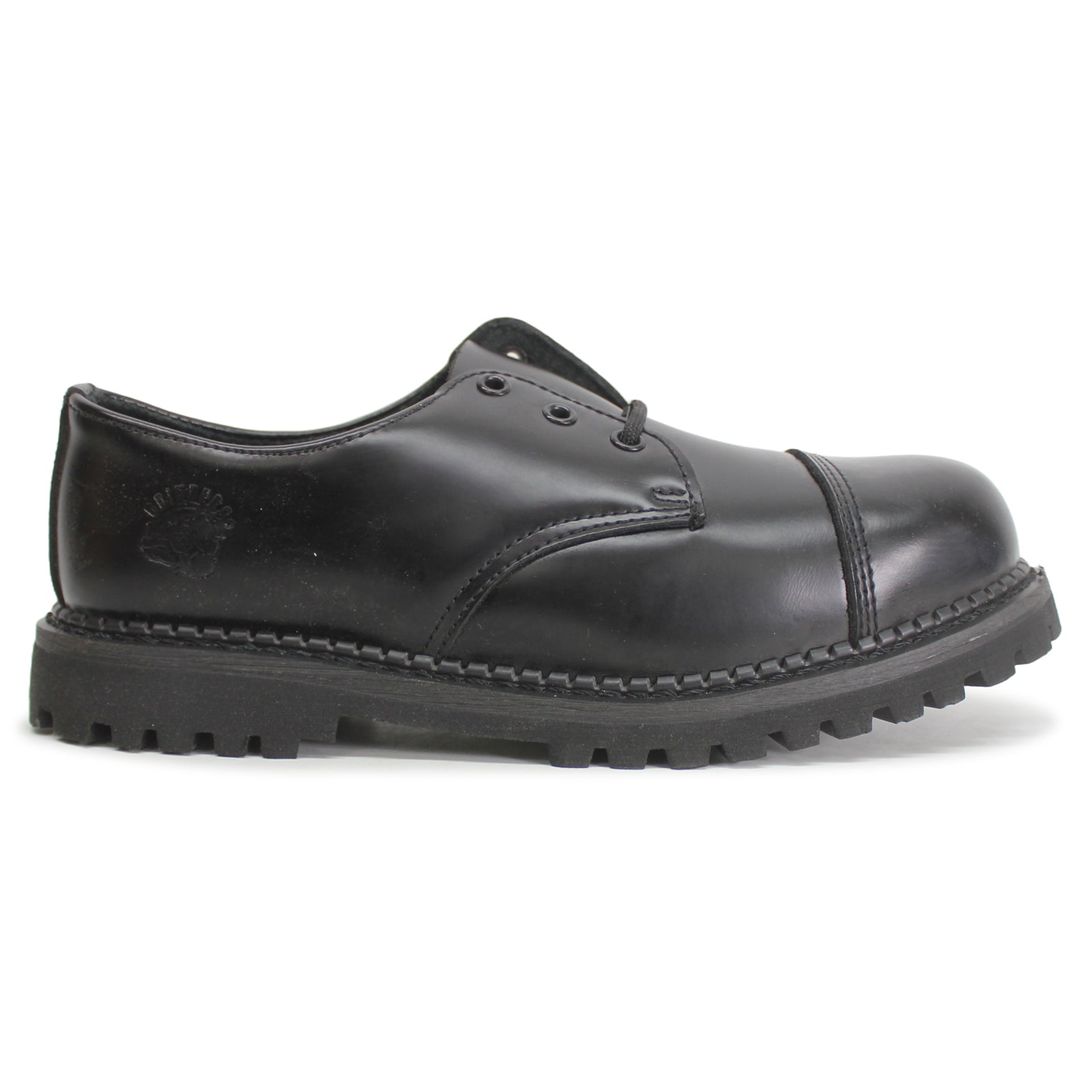 Grinders Regent CS REGENT CS Leather Unisex Shoes - Black - 8#color_black