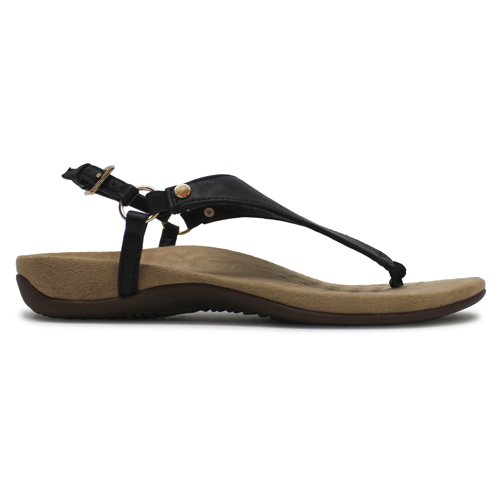 Vionic Rest Kirra KIRRA-BLK-WIDE Other Leather Womens Sandals - Black - W - 39#color_black