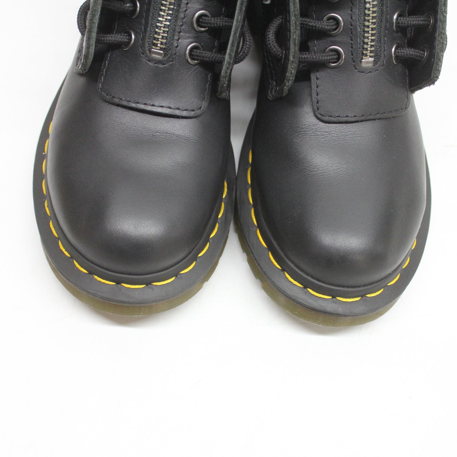 Dr. Martens 1460 Pascal Front Zip 23863001 Nappa Leather Womens Boots - Black - 3#color_black