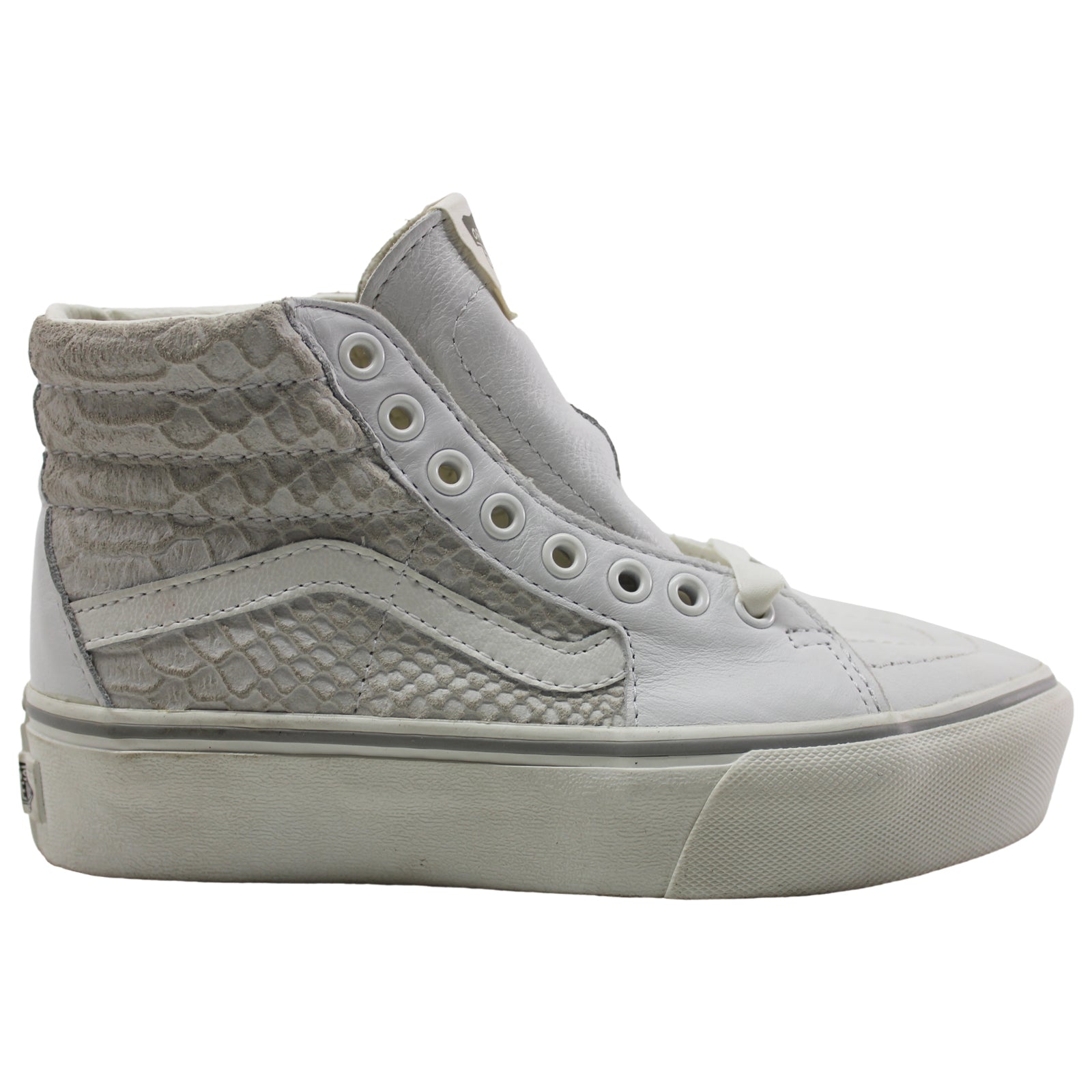 Vans Sk8-Hi Platform 2 VN0A3TKNUPK Leather Unisex Trainers - Snake White - 35#color_snake white