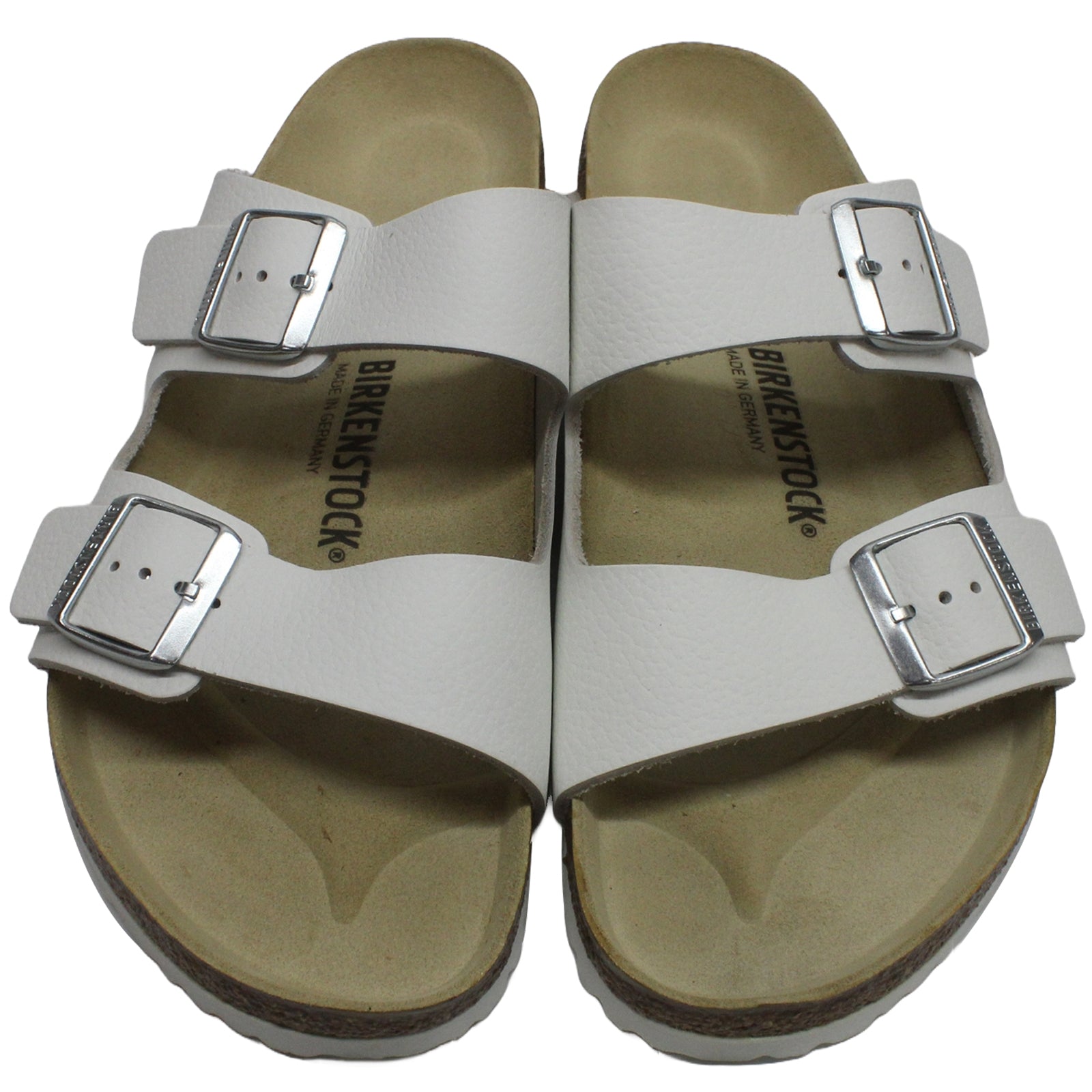 Birkenstock Arizona BS 0051131 Natural Leather Unisex Sandals - White - 44#color_white