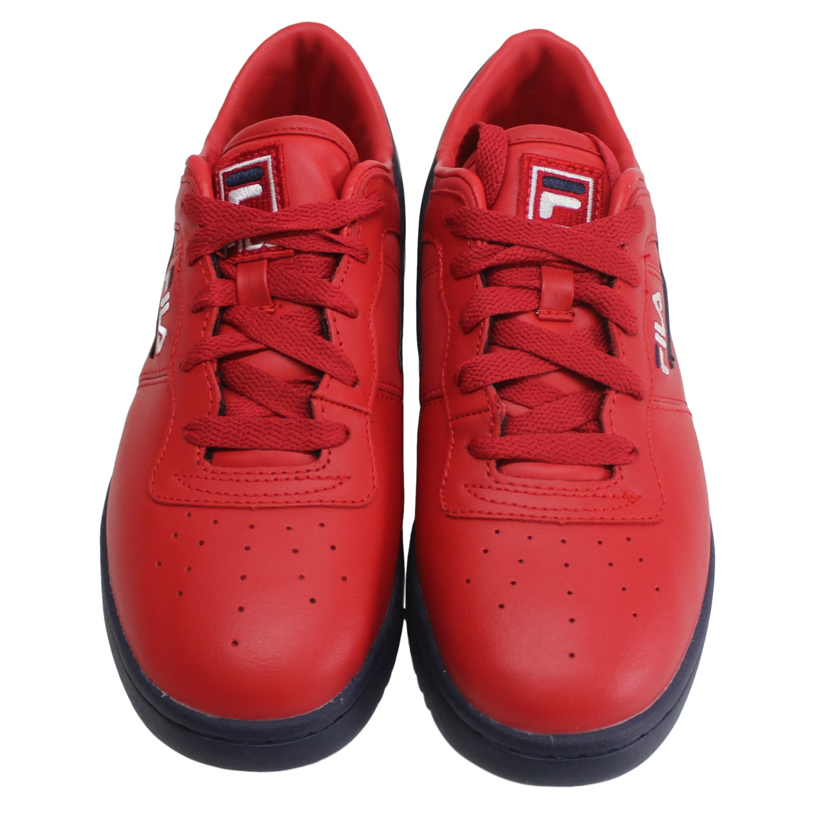 Fila Original Fitness 3VF80105-640 Leather Synthetic Youth Trainers - Red Navy White - 38#color_red navy white