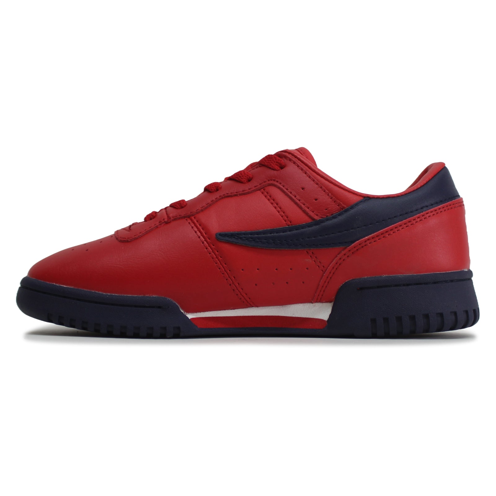 Fila Original Fitness 3VF80105-640 Leather Synthetic Youth Trainers - Red Navy White - 38#color_red navy white