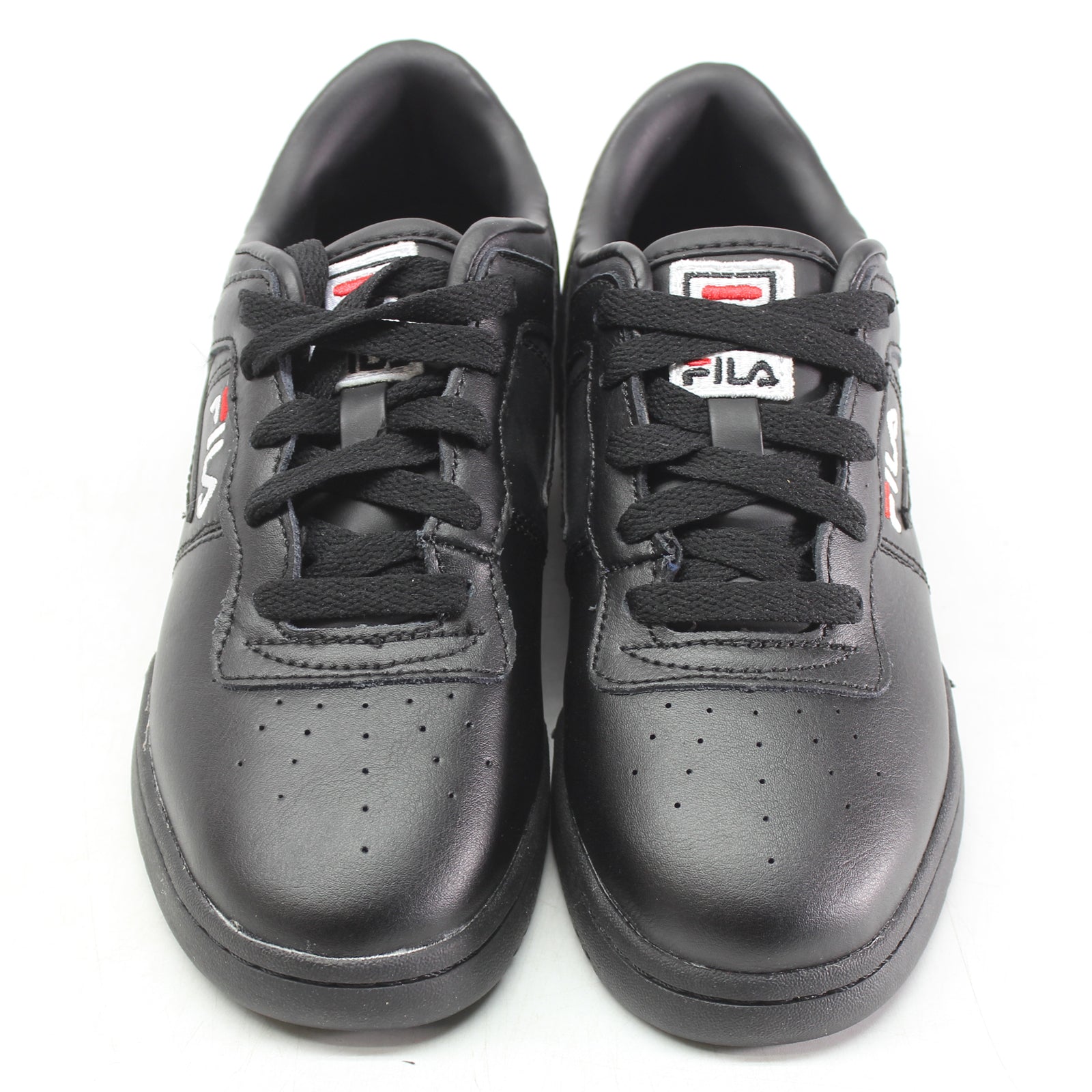 Fila Original Fitness 3VF80105-970 Leather Synthetic Youth Trainers - Black White Red - 37.5#color_black white red