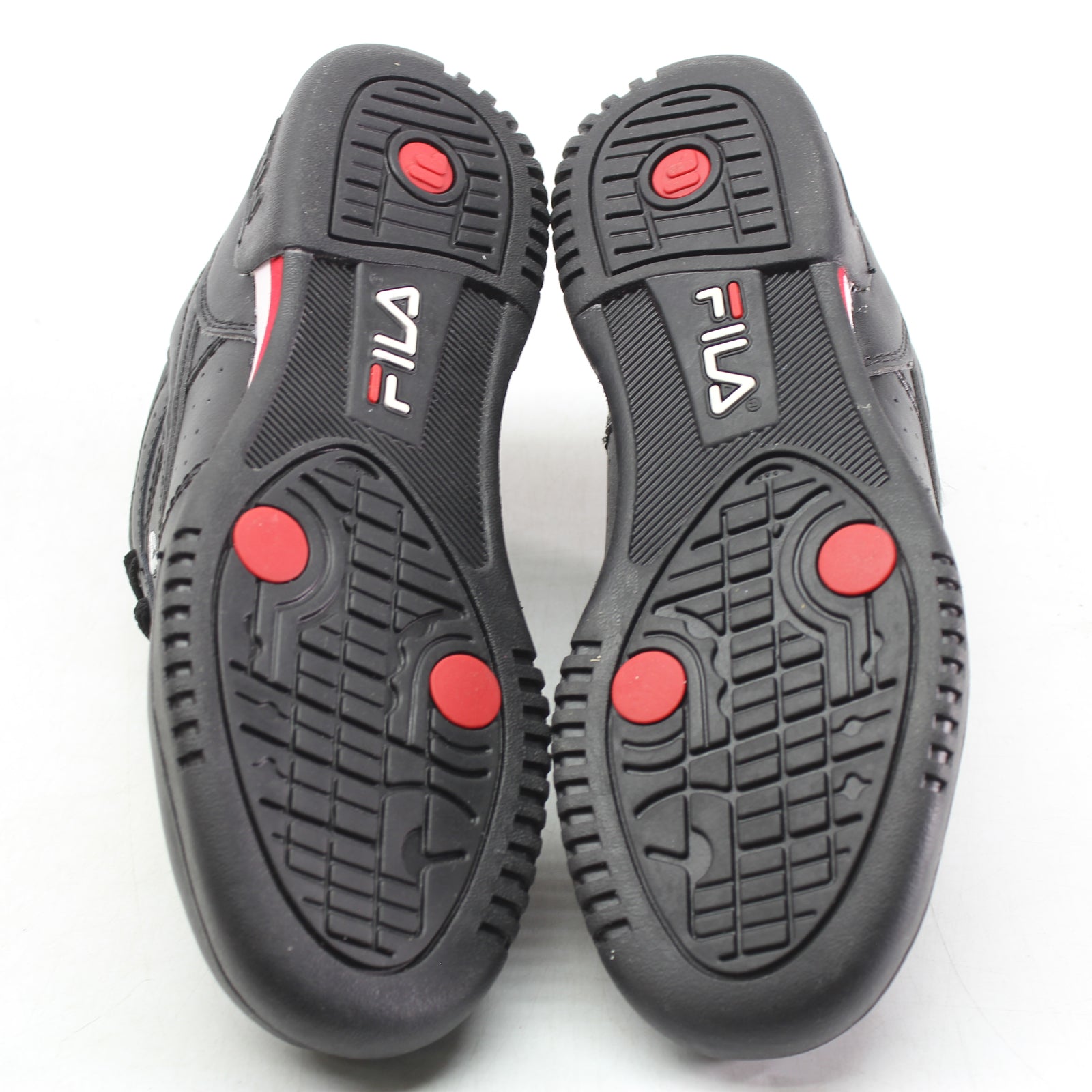 Fila Original Fitness 3VF80105-970 Leather Synthetic Youth Trainers - Black White Red - 37.5#color_black white red