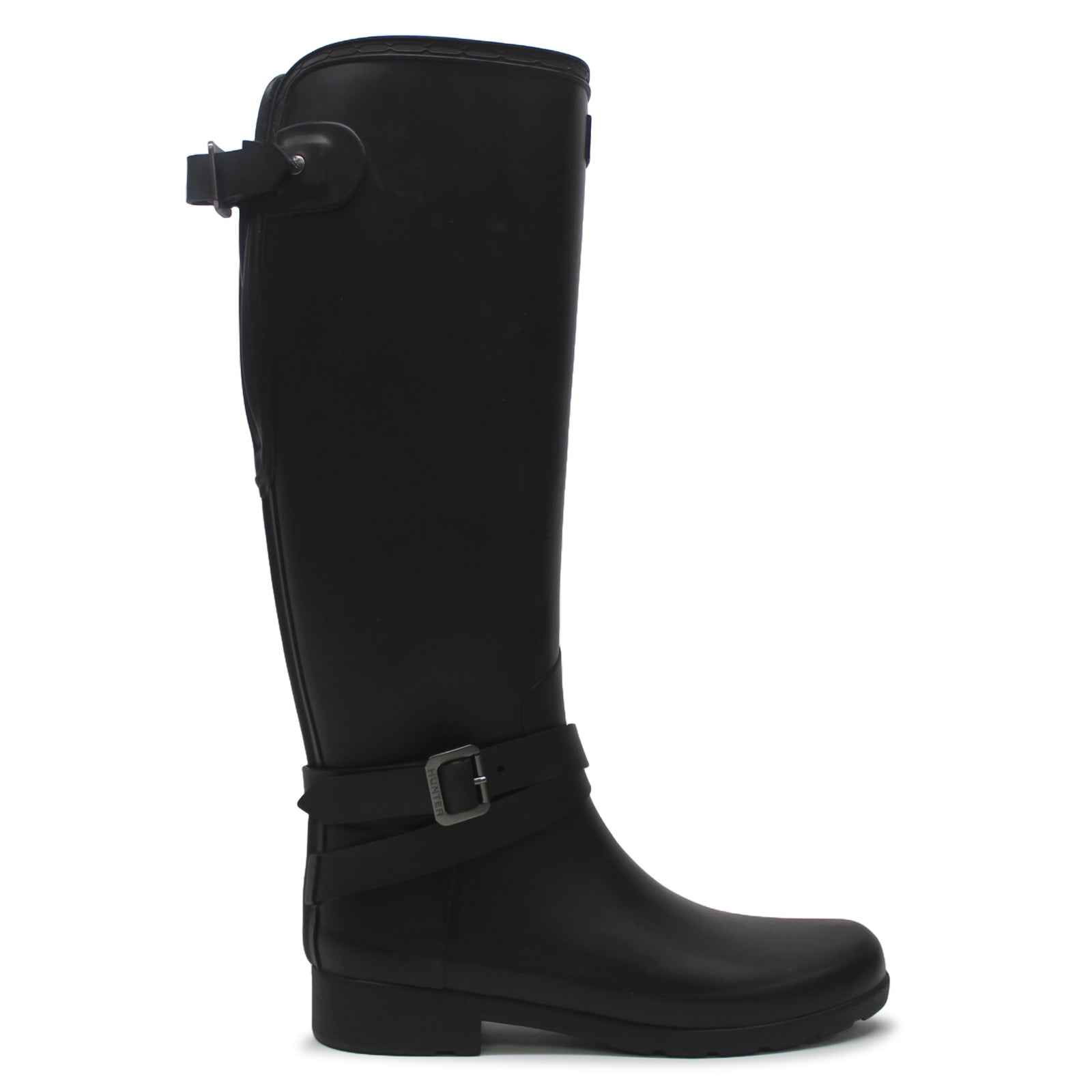 Hunter Refined Back Adjustable Tall WFT2003RMA-BLK Rubber Womens Boots - Black - 37#color_black