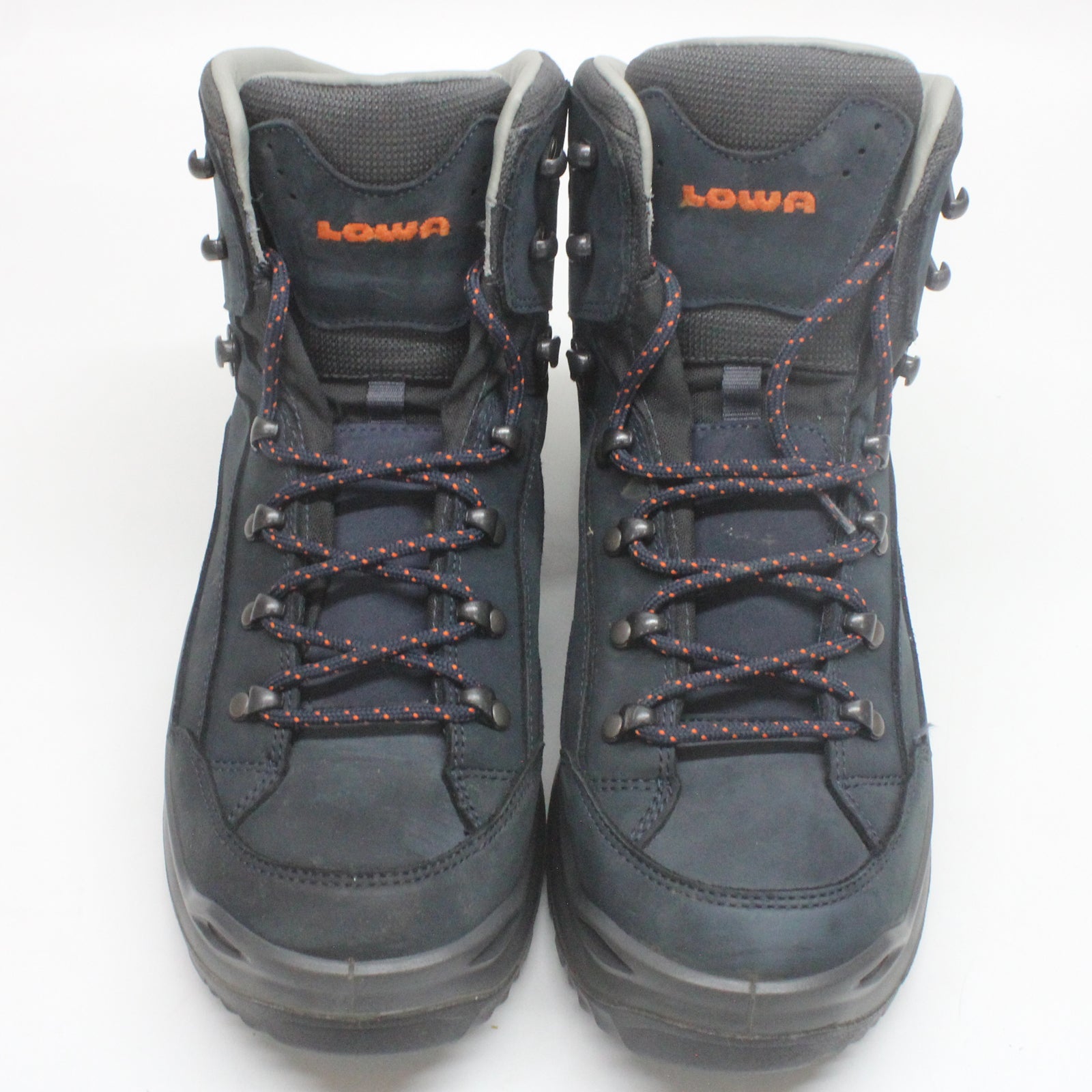 Lowa Renegade LL MID 310845-6720 Nubuck Mens Boots - Dark Blue Orange - 42.5#color_dark blue orange