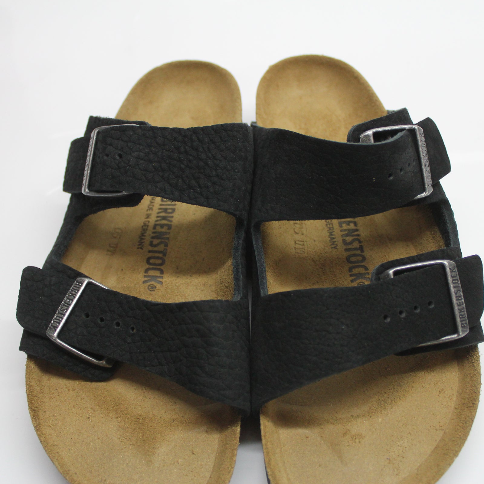 Birkenstock Arizona BS 1020736 Nubuck Leather Unisex Sandals - Desert Buck Black - N - 42#color_desert buck black