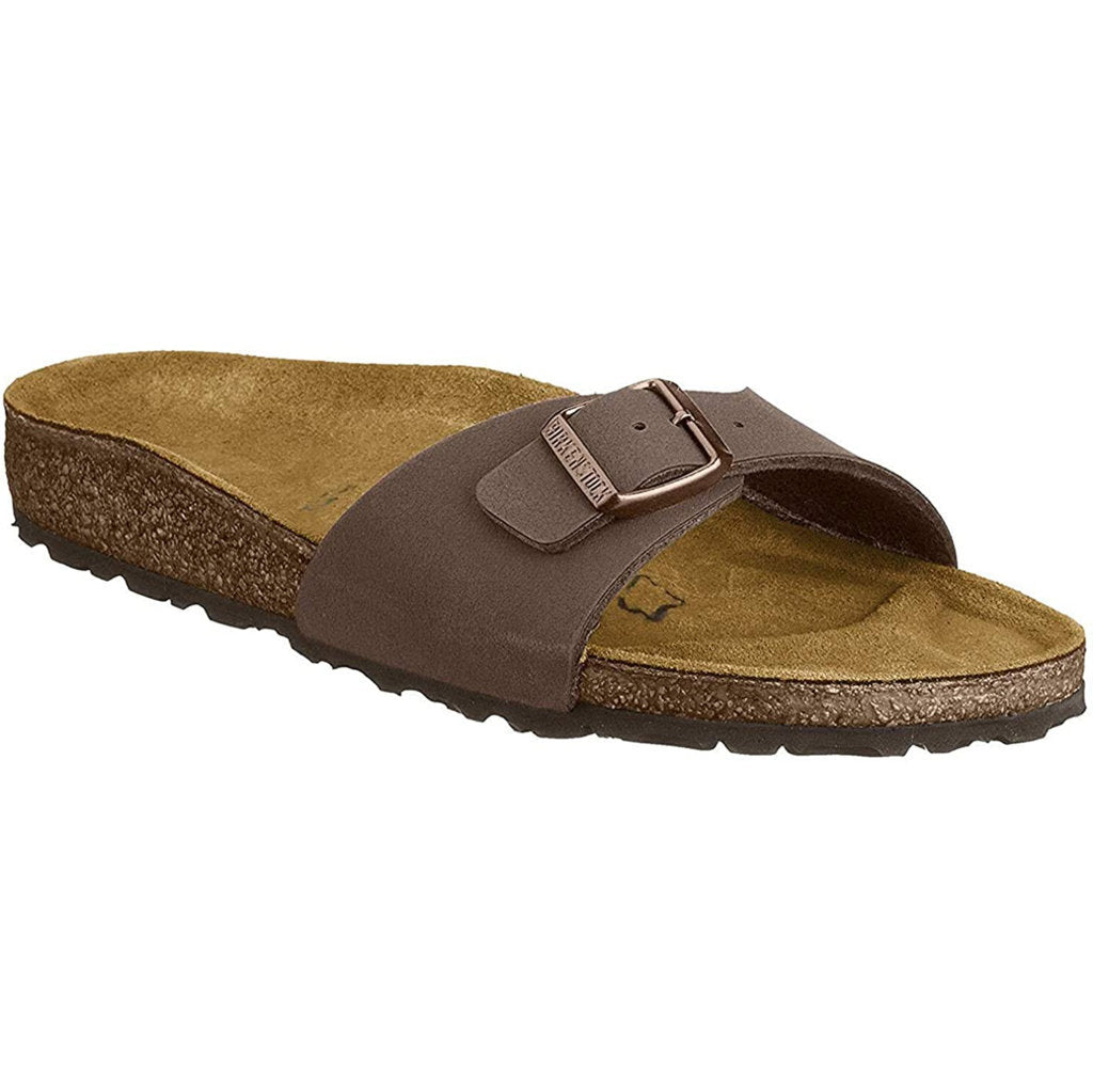 Birkenstock Madrid Birko-Flor Nubuck Unisex Slide Sandals#color_Mocca