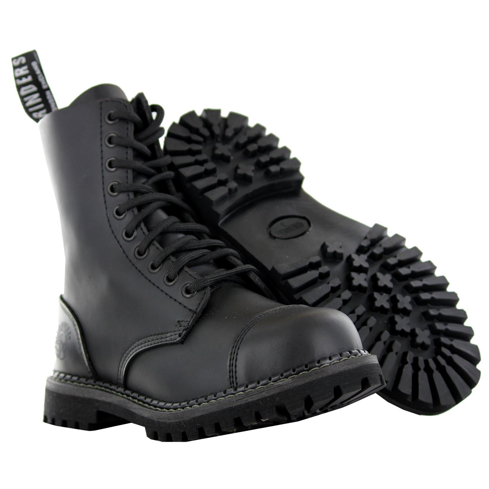 Grinders Stag CS Leather Unisex Boots#color_black