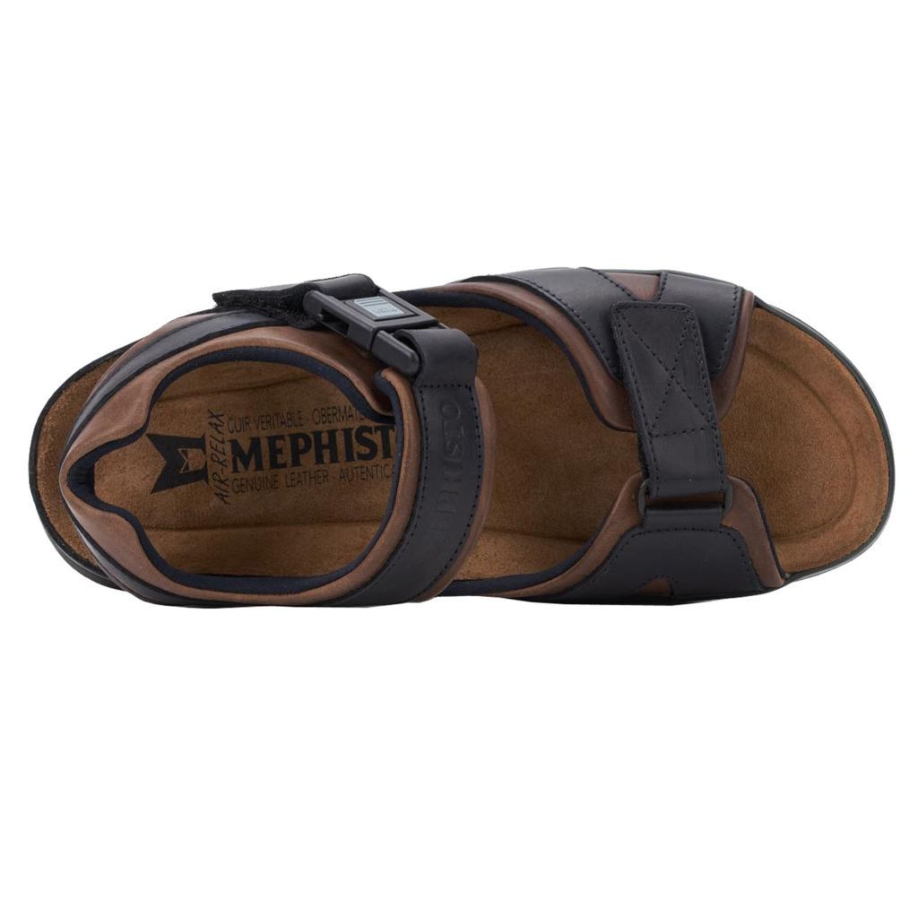 Mephisto Shark Fit Dark Brown Mens Sandals#color_brown