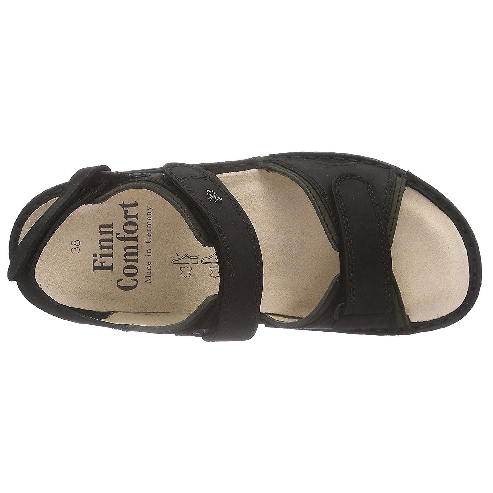 Finn Comfort Yuma Nubuck Leather Women's Casual Sandals#color_black