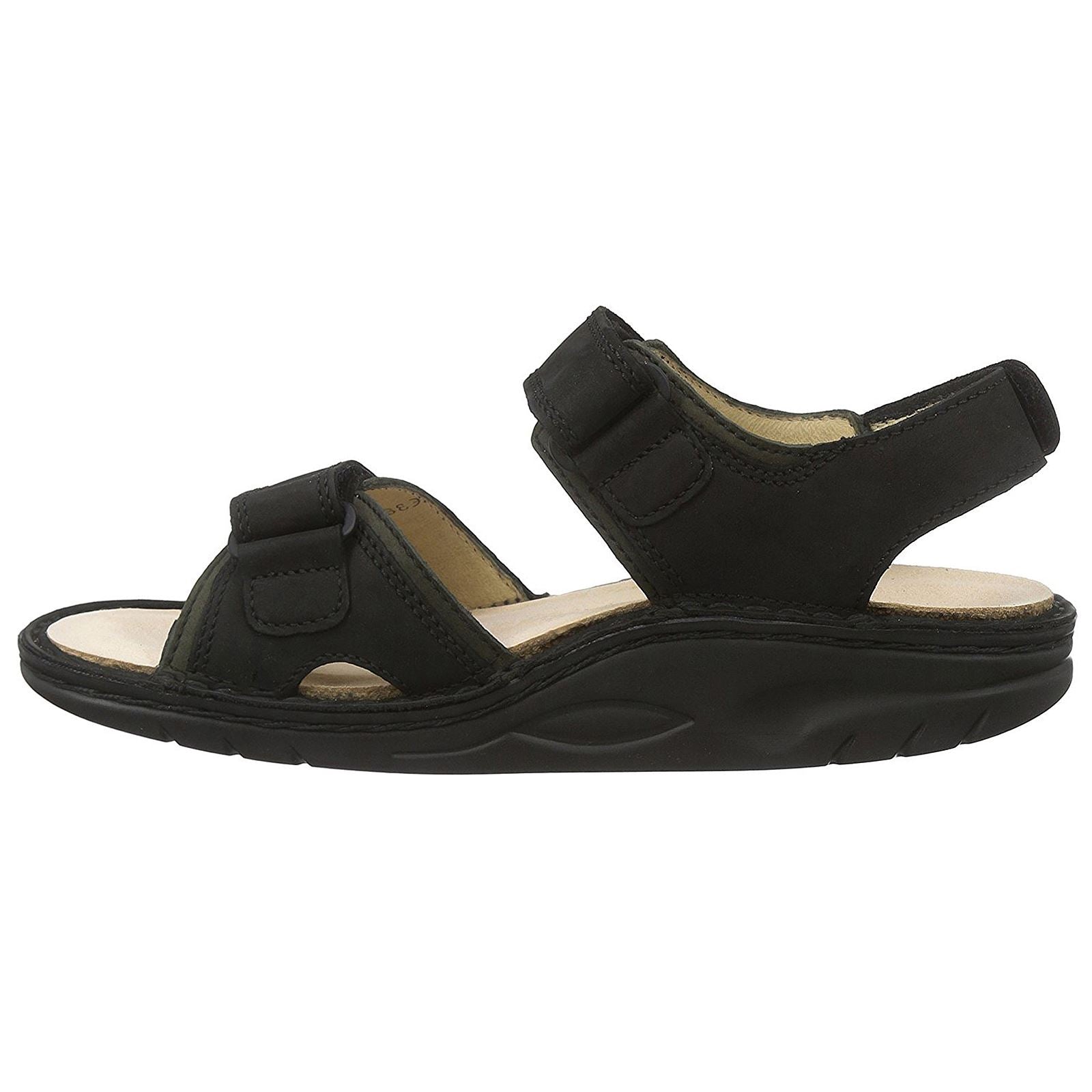 Finn Comfort Yuma Nubuck Leather Women's Casual Sandals#color_black