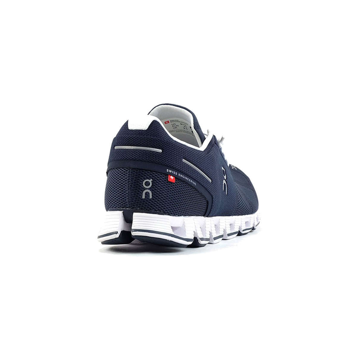 On Running Cloud Navy White Men's Mesh Low-Top Sneakers#color_navy white