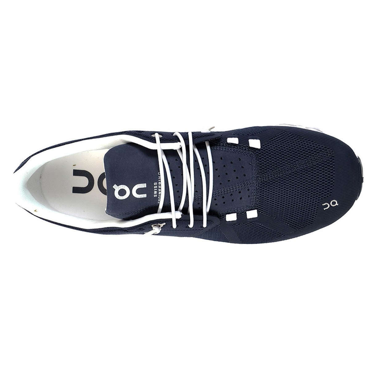 On Running Cloud Navy White Men's Mesh Low-Top Sneakers#color_navy white