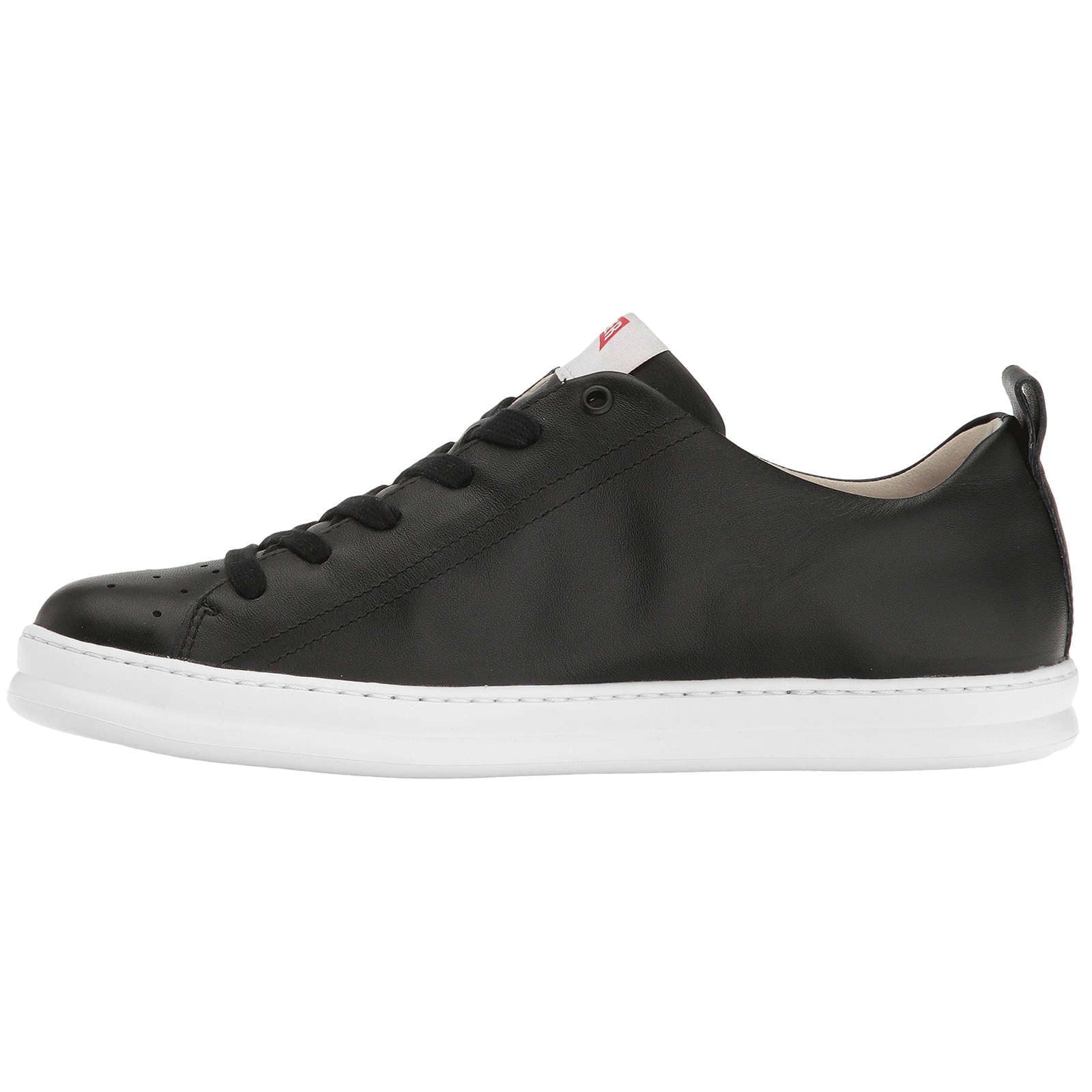 Camper Runner Calfskin Leather Men's Low-Top Sneakers#color_black white