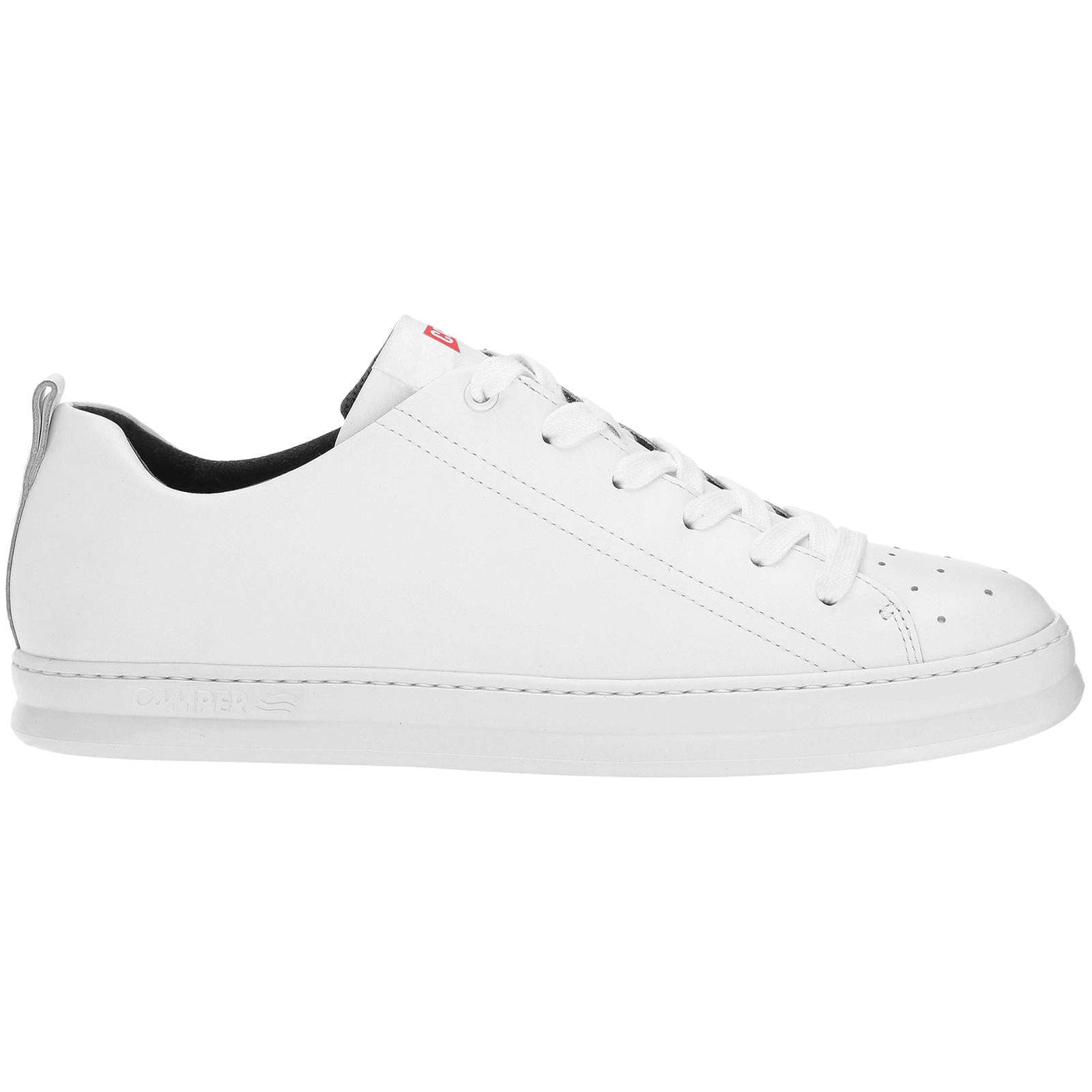 Camper Runner Calfskin Leather Men's Low-Top Sneakers#color_white