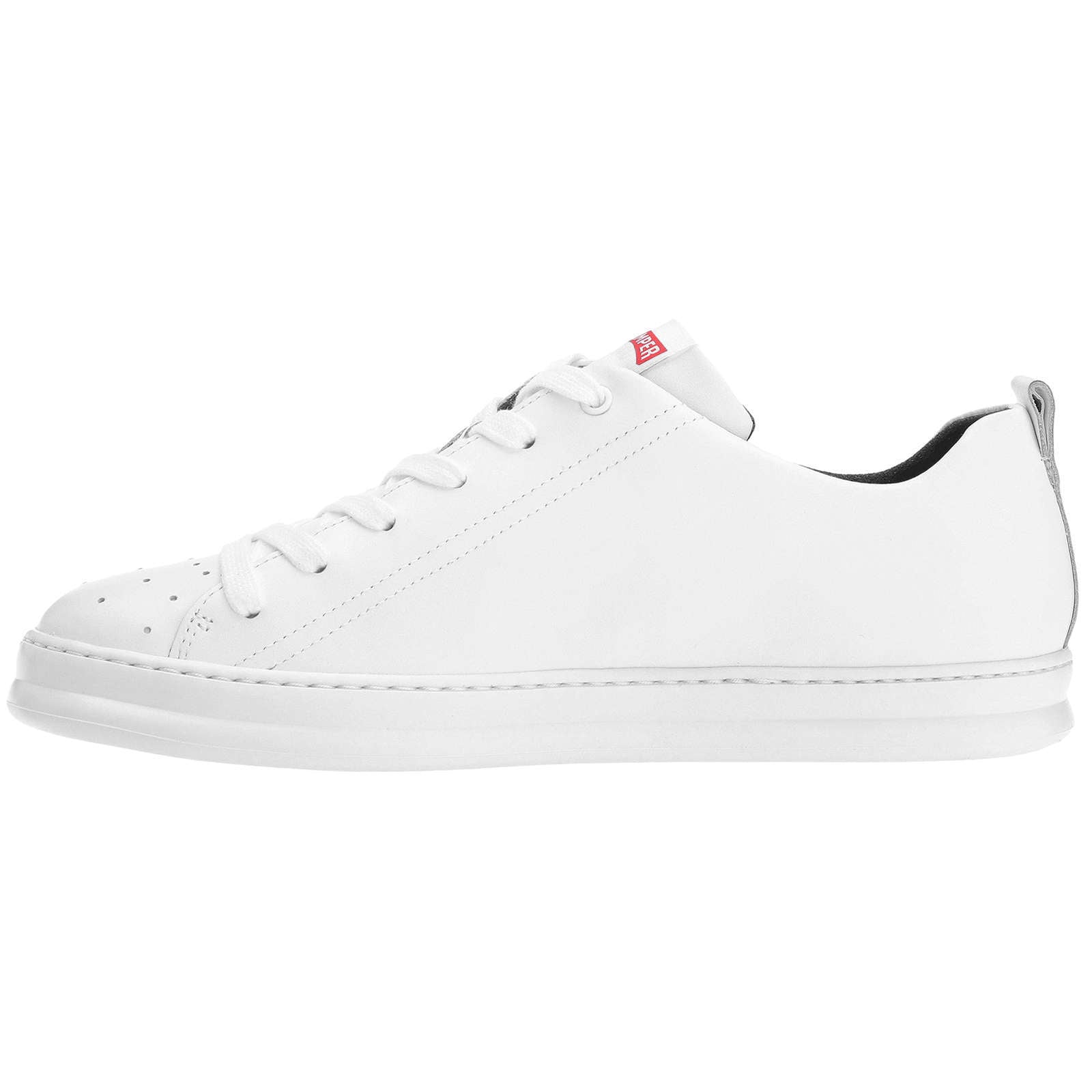 Camper Runner Calfskin Leather Men's Low-Top Sneakers#color_white