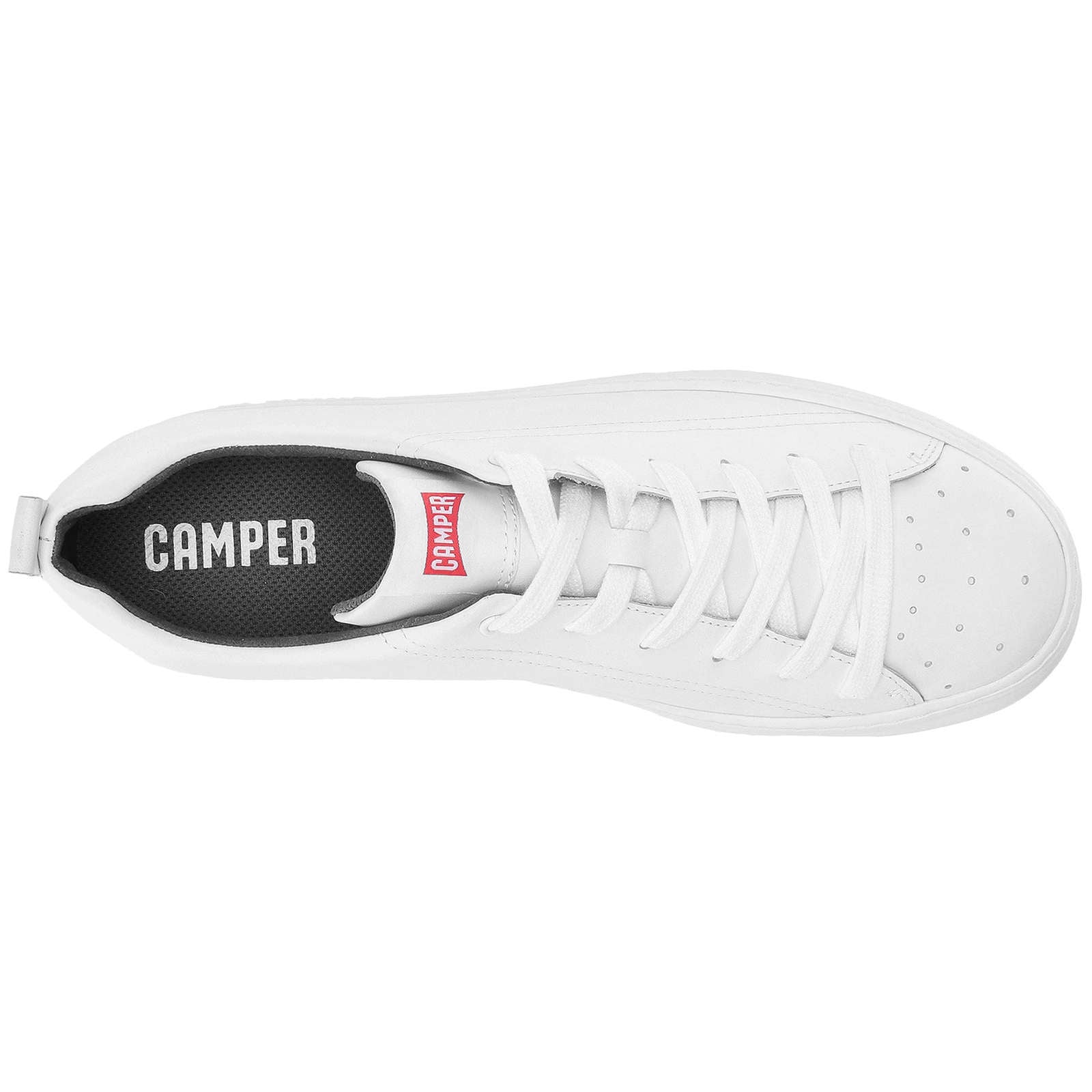 Camper Runner Calfskin Leather Men's Low-Top Sneakers#color_white