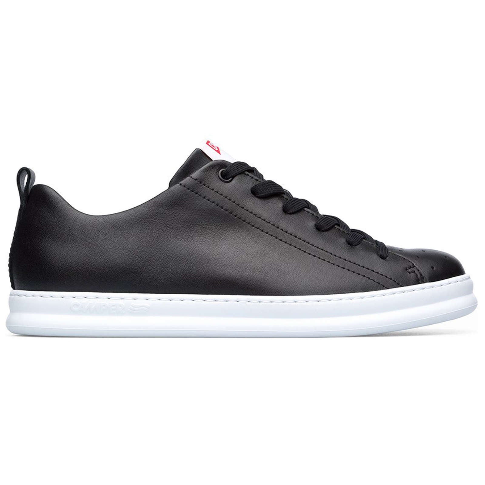 Camper Runner Calfskin Leather Men's Low-Top Sneakers#color_black black