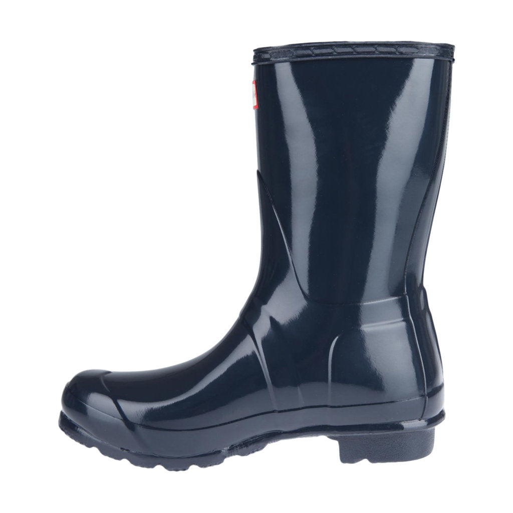 Hunter Original Gloss Rubber Women's Short Wellington Boots#color_navy