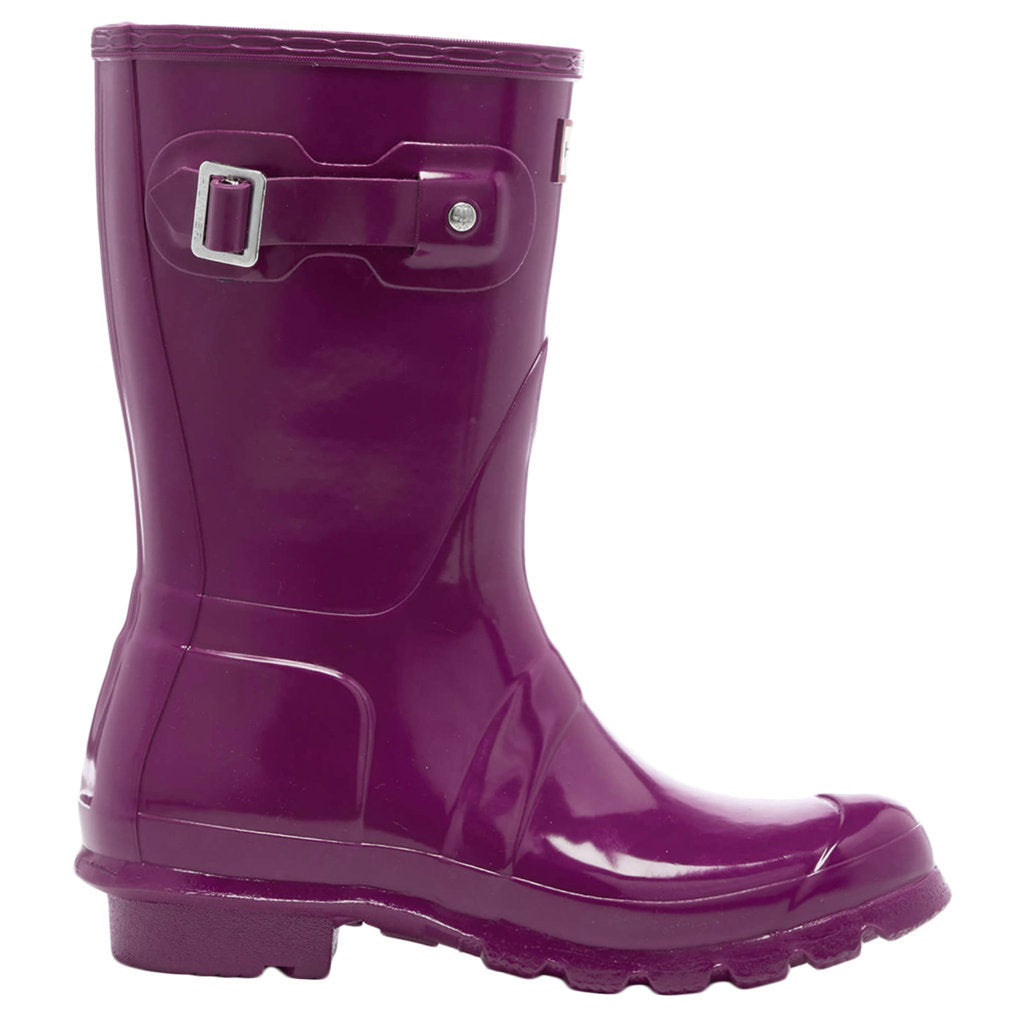 Hunter Original Gloss Rubber Women's Short Wellington Boots#color_violet